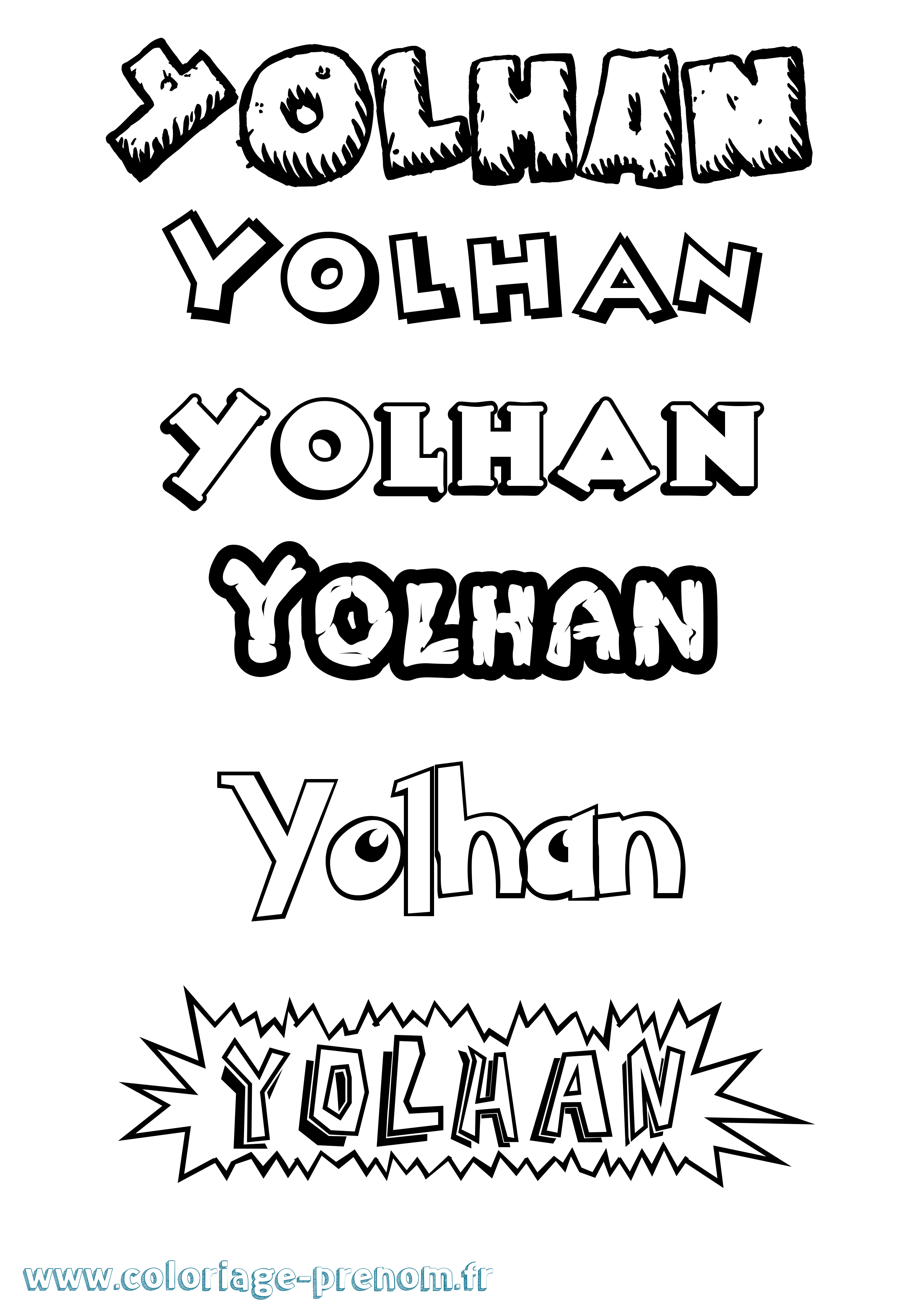 Coloriage Yolhan Dessin Animé Coloriage prénom Yolhan Dessin Animé