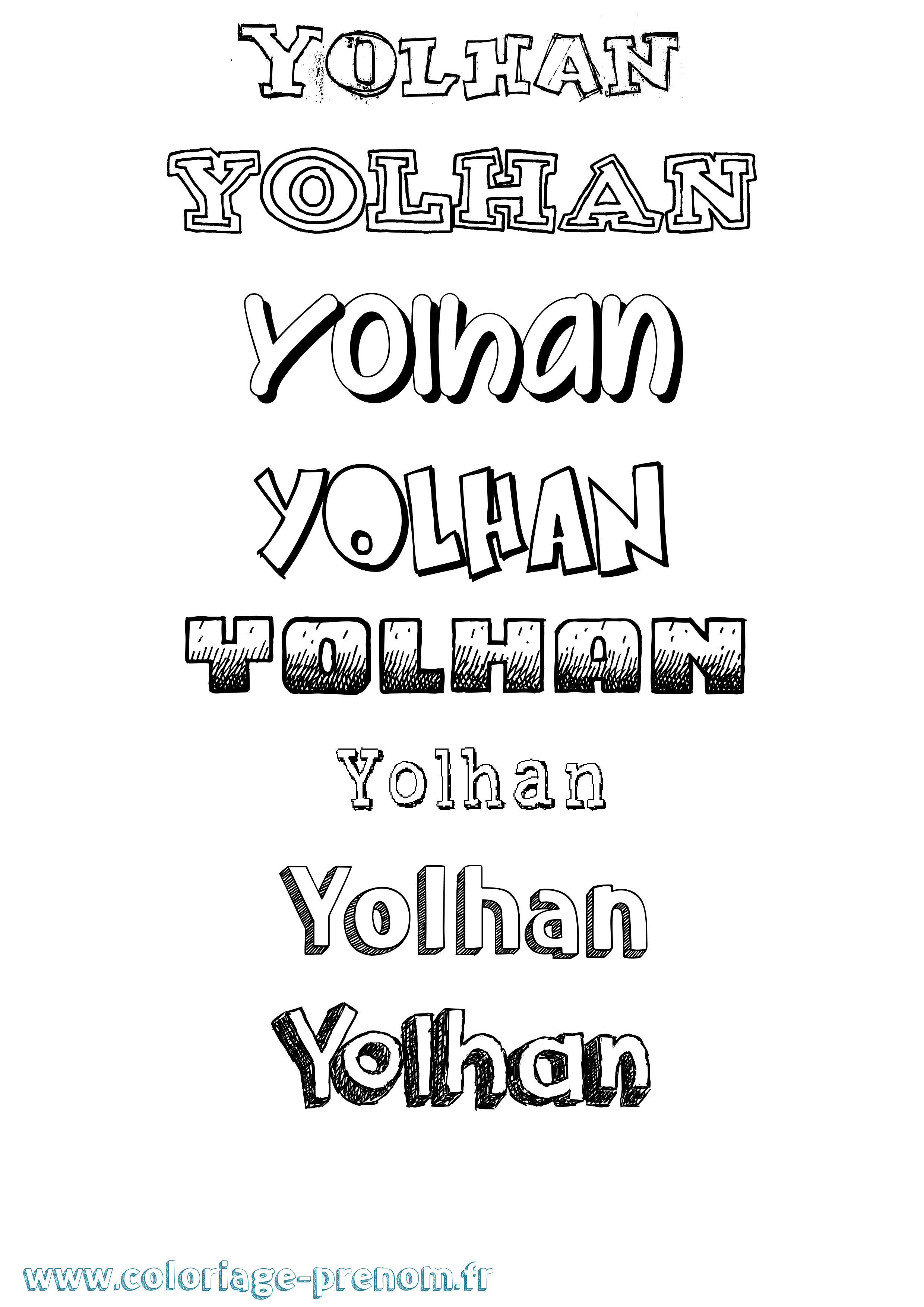 Coloriage Yolhan Dessiné Coloriage prénom Yolhan Dessiné