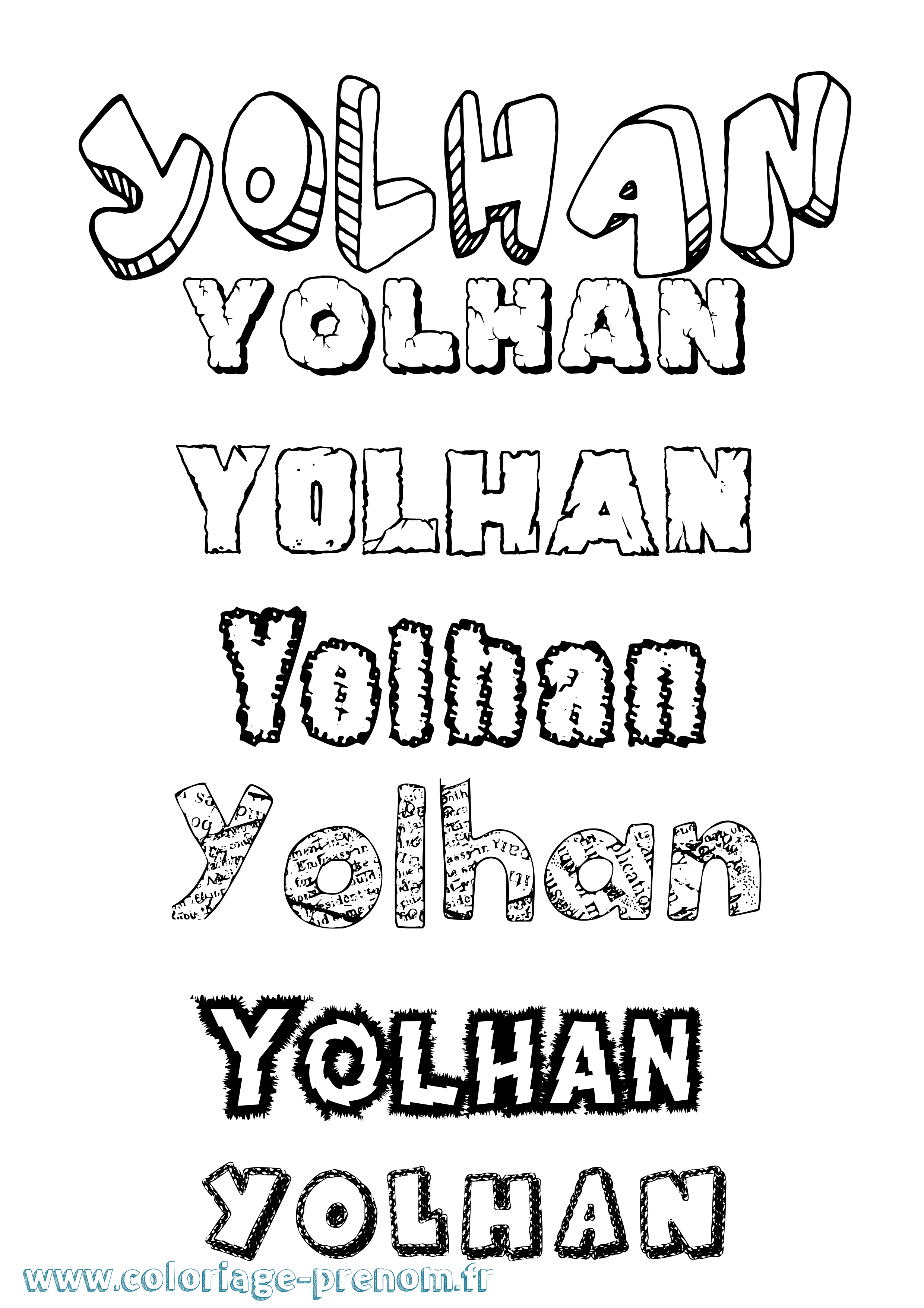 Coloriage Yolhan Destructuré Coloriage prénom Yolhan Destructuré