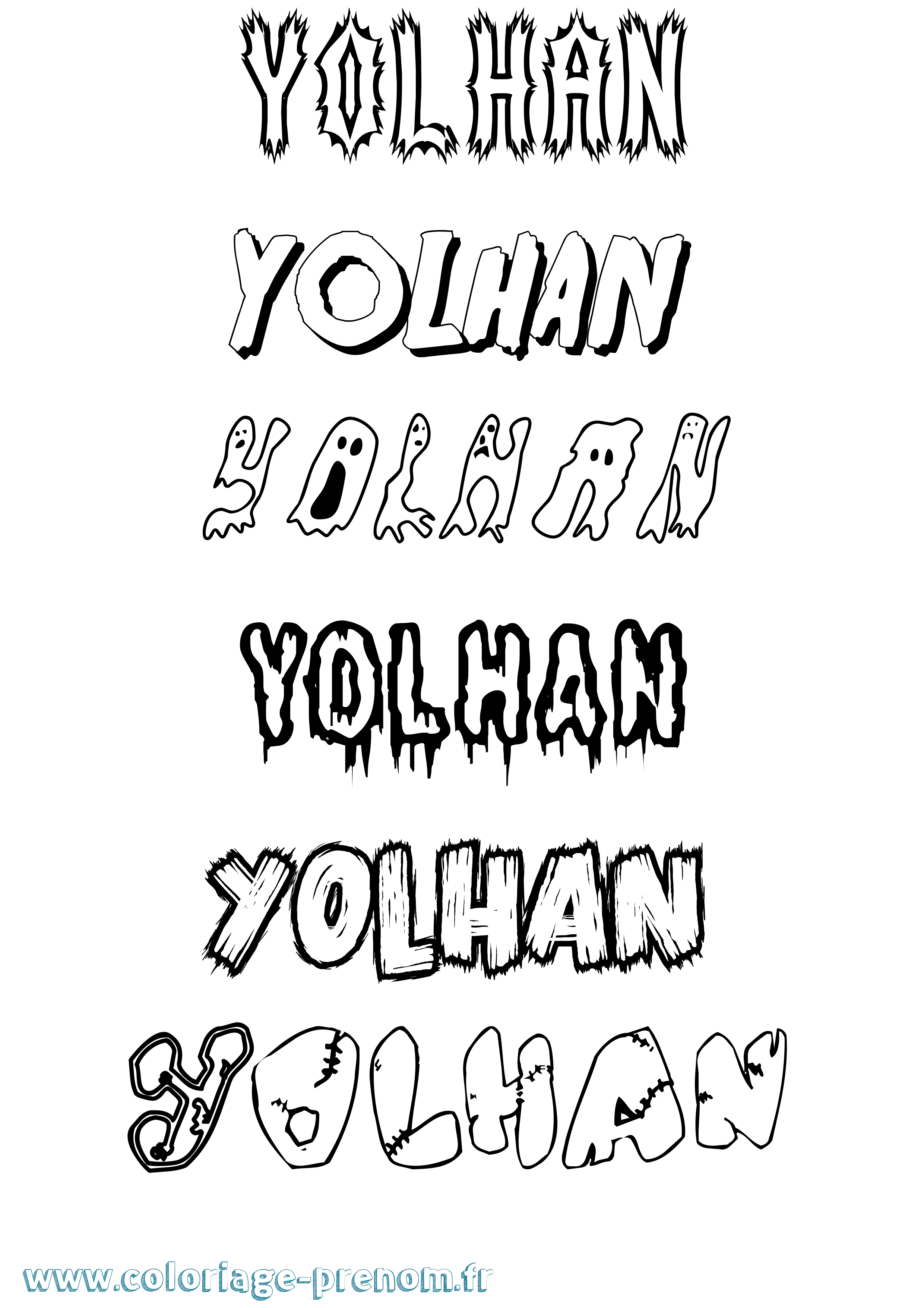 Coloriage Yolhan Frisson Coloriage prénom Yolhan Frisson