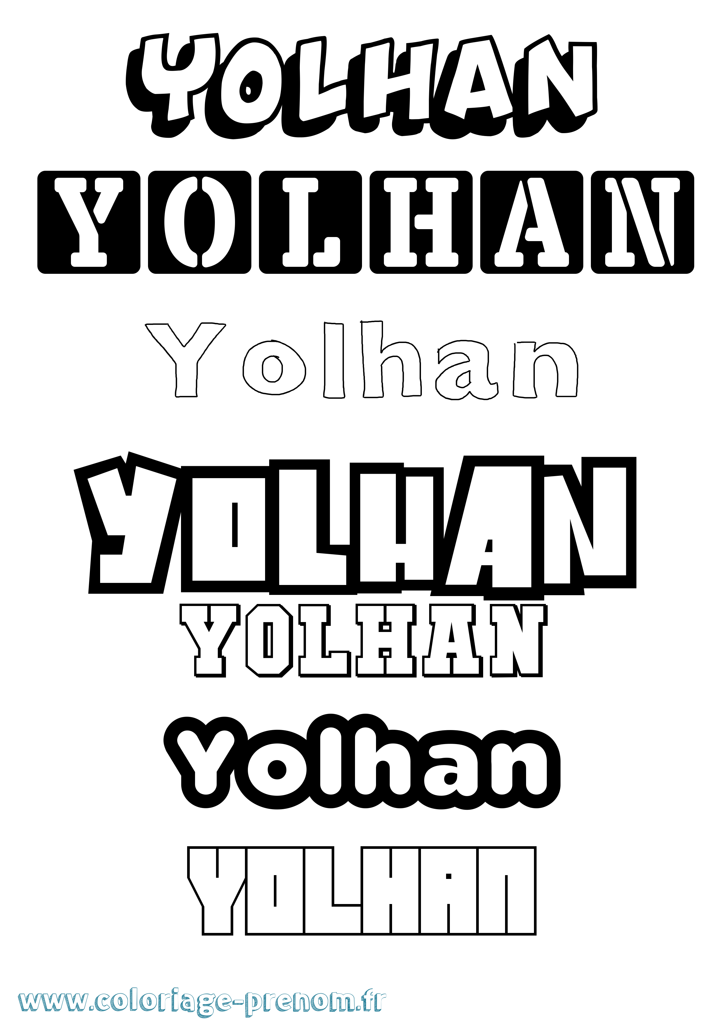 Coloriage Yolhan Simple Coloriage prénom Yolhan Simple