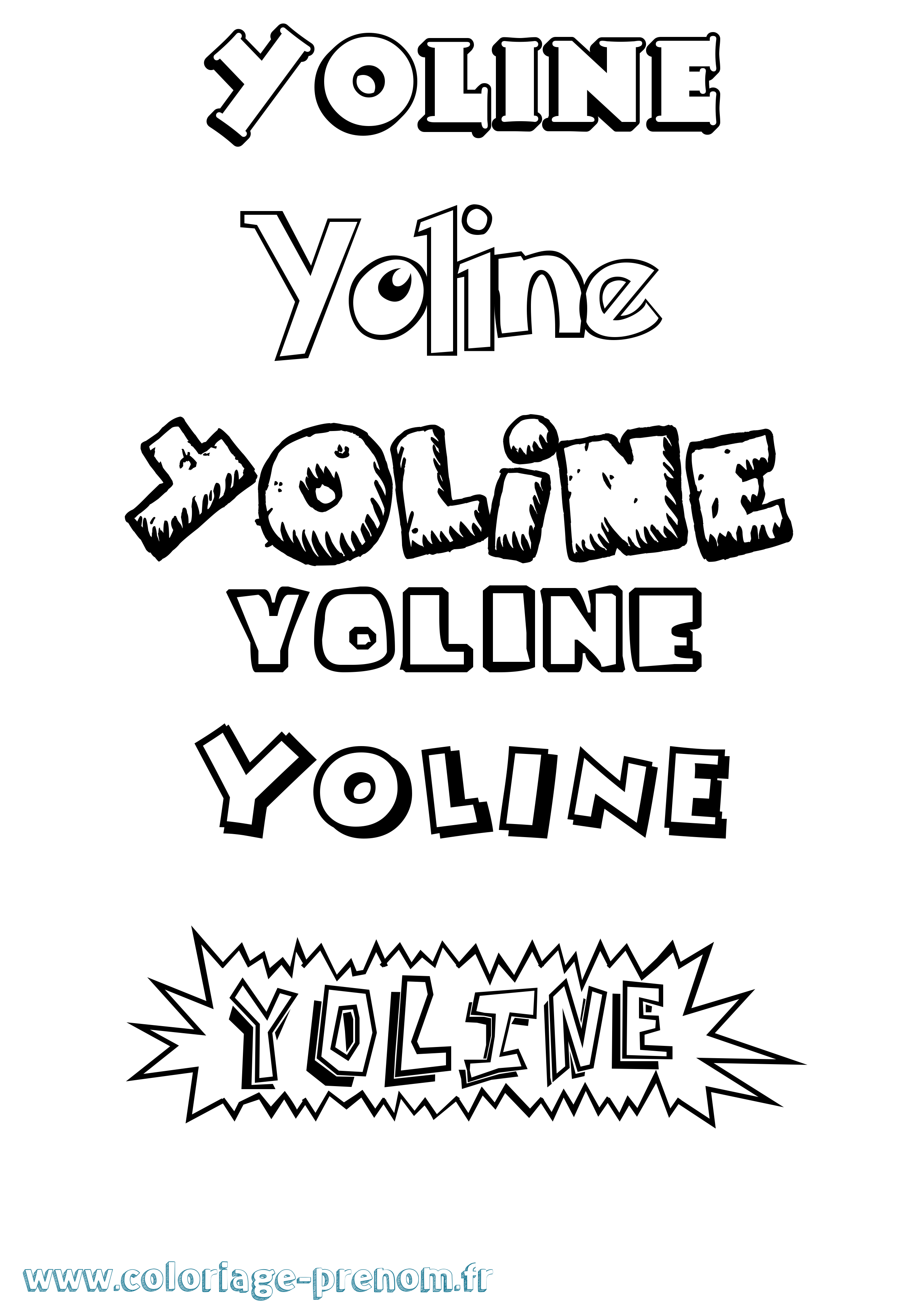 Coloriage Yoline Dessin Animé Coloriage prénom Yoline Dessin Animé