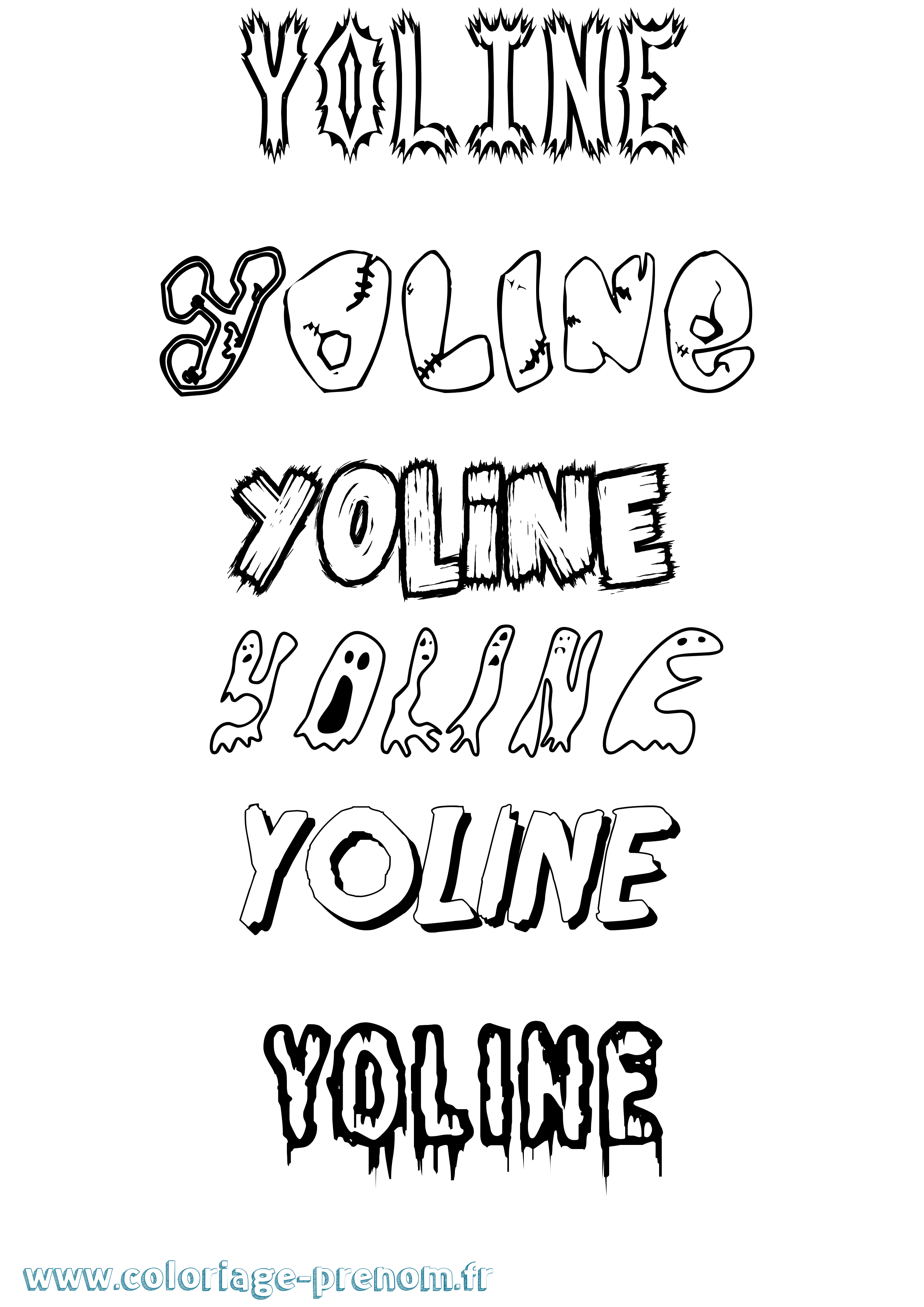 Coloriage Yoline Frisson Coloriage prénom Yoline Frisson