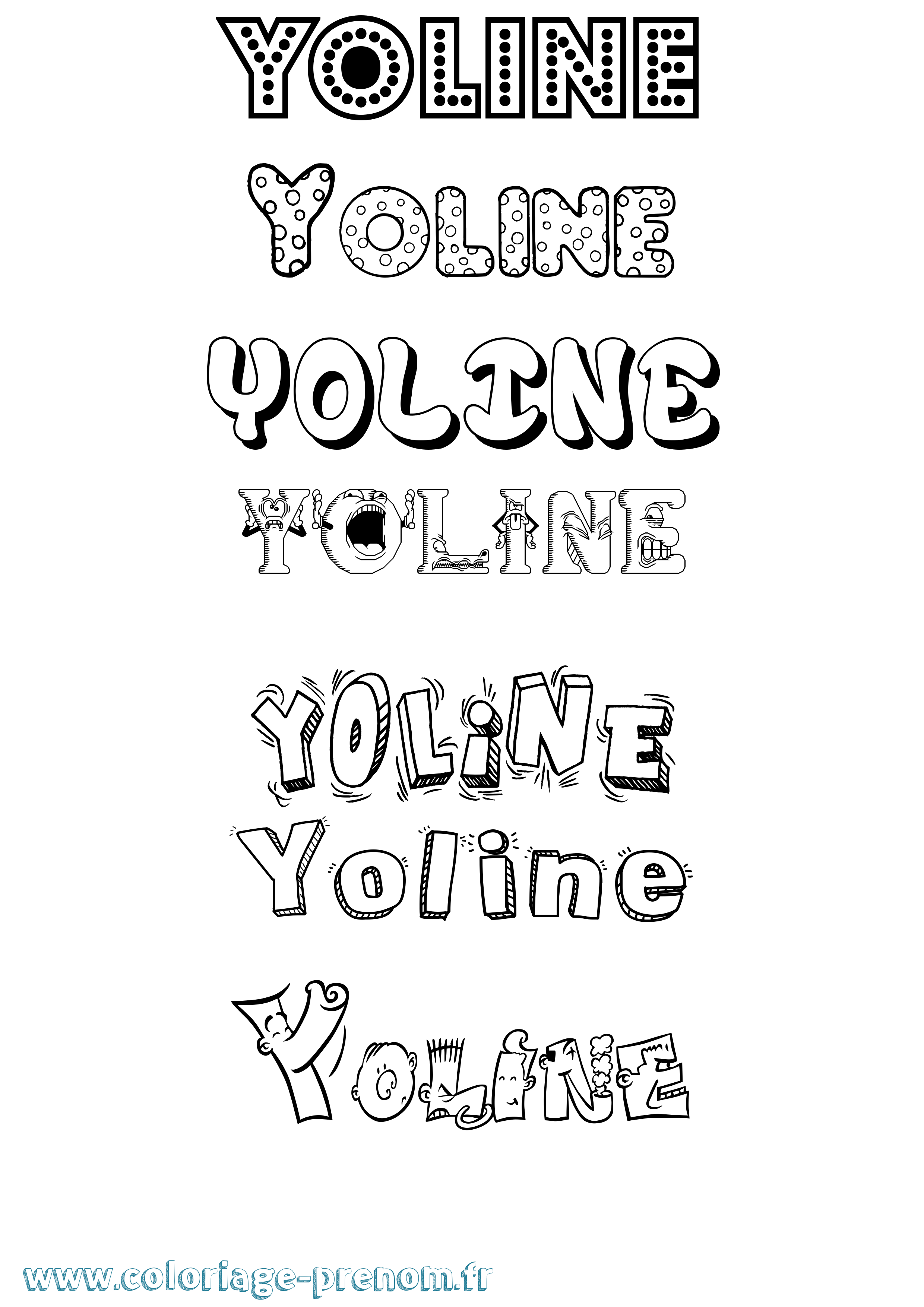 Coloriage Yoline Fun Coloriage prénom Yoline Fun