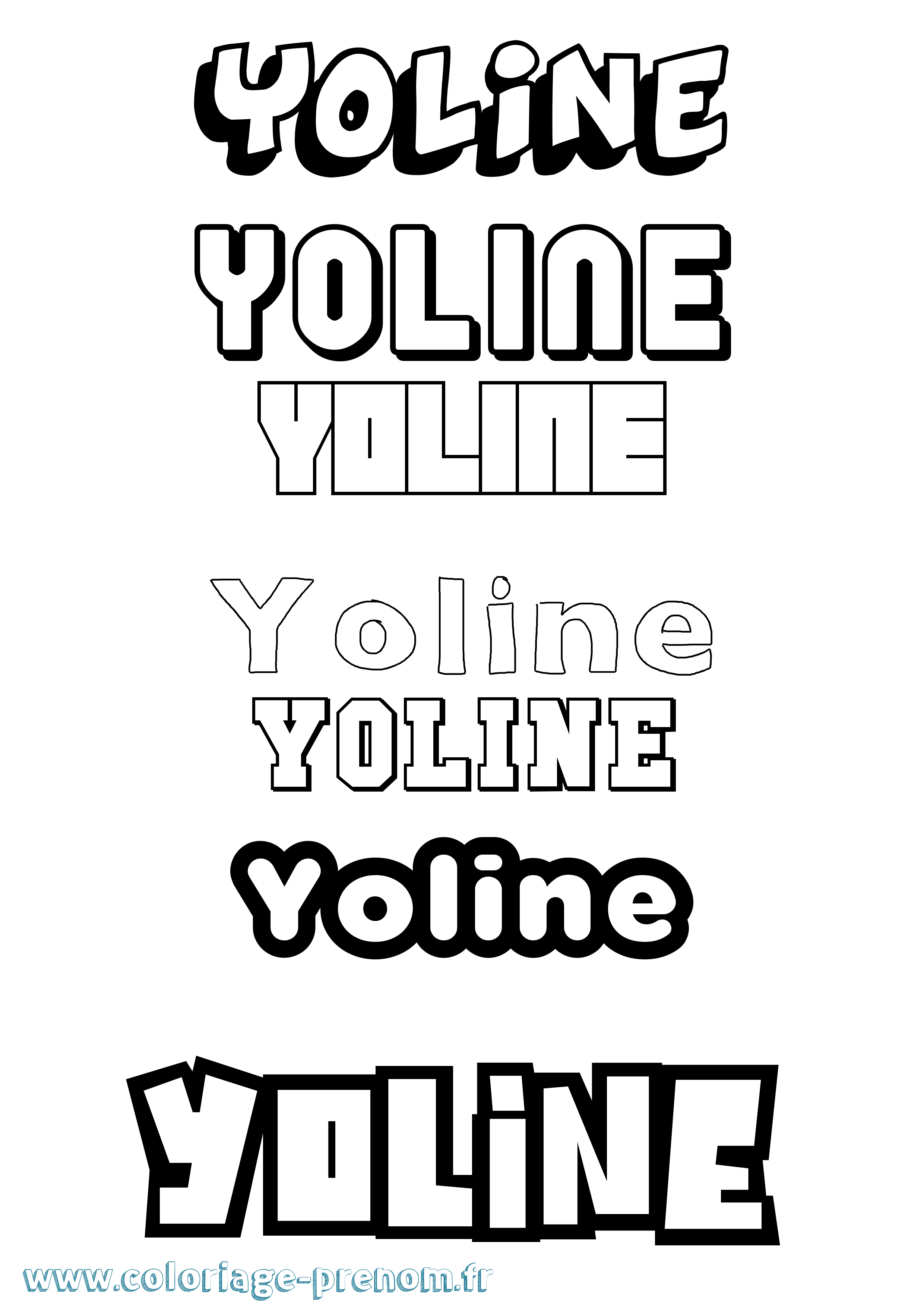 Coloriage Yoline Simple Coloriage prénom Yoline Simple