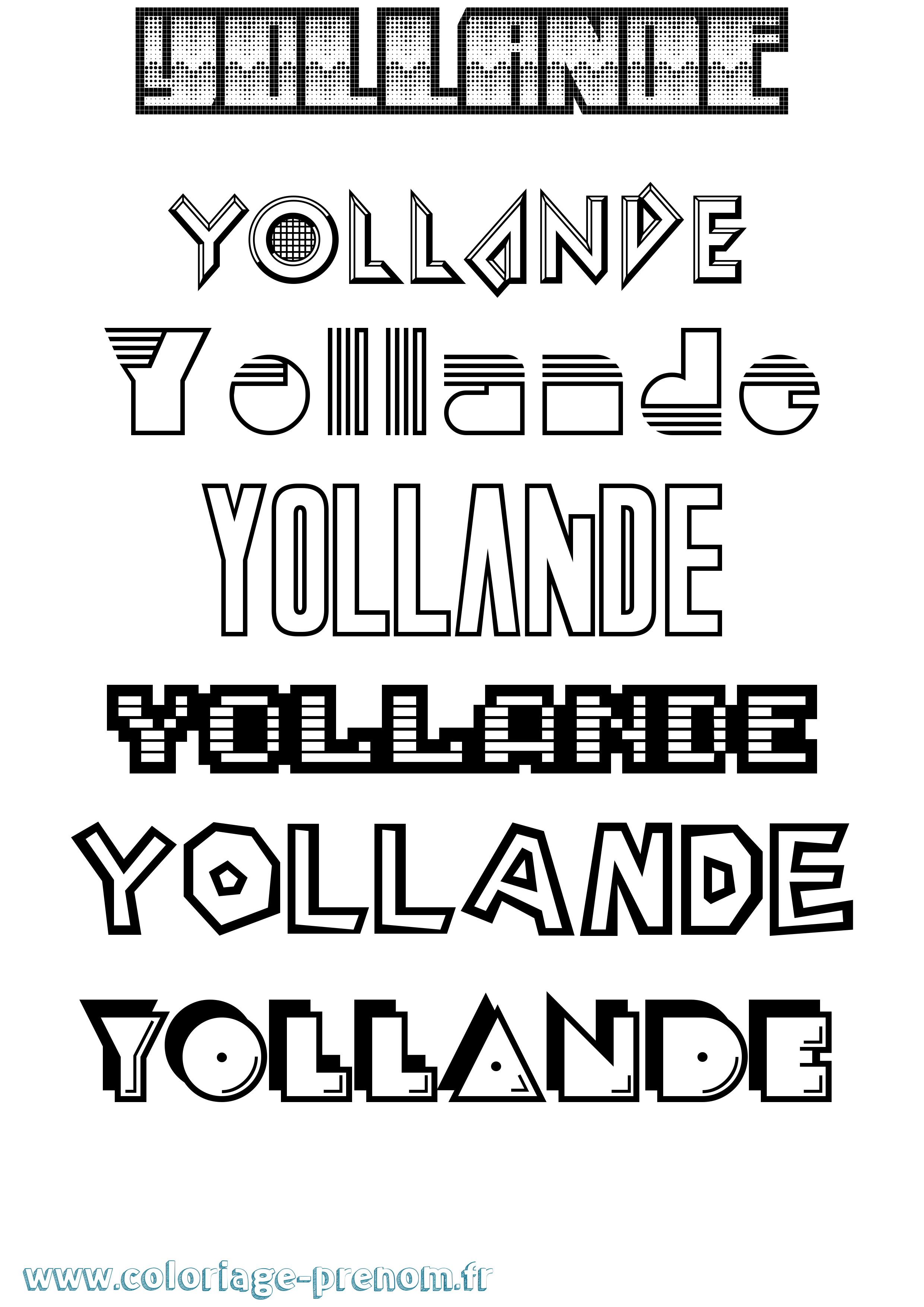 Coloriage Yollande Jeux Vidéos Coloriage prénom Yollande Jeux Vidéos