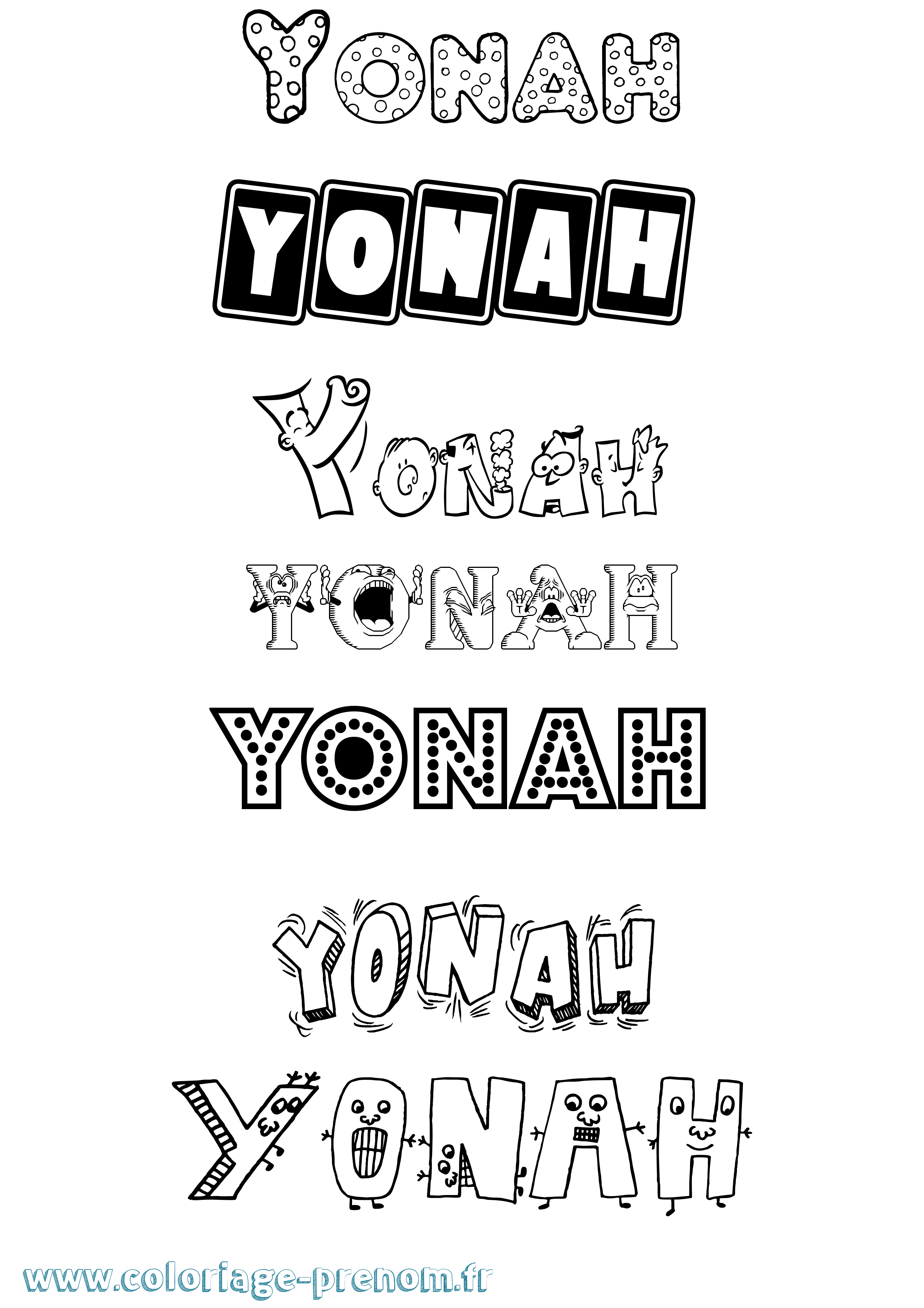 Coloriage Yonah Fun Coloriage prénom Yonah Fun