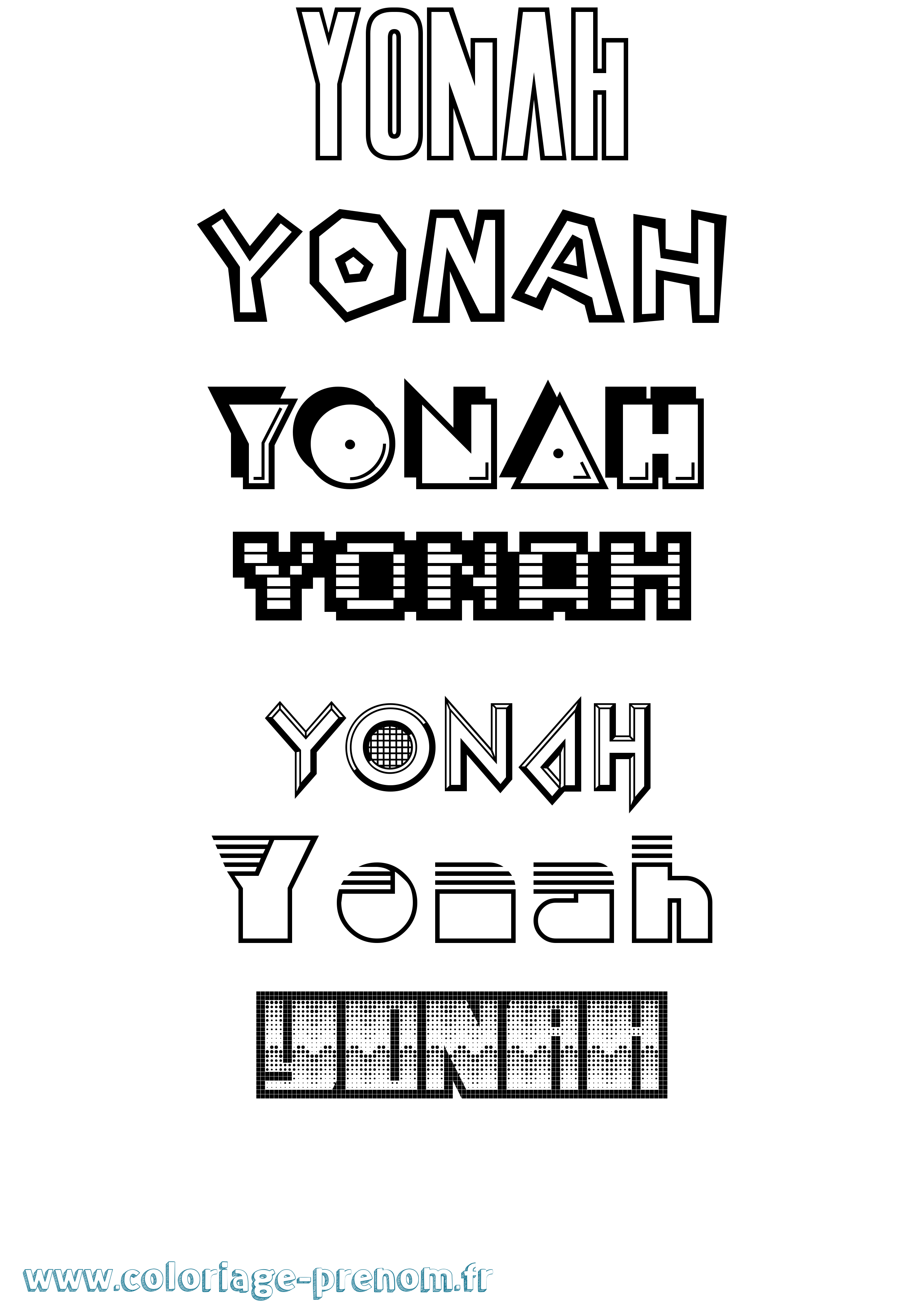 Coloriage Yonah Jeux Vidéos Coloriage prénom Yonah Jeux Vidéos