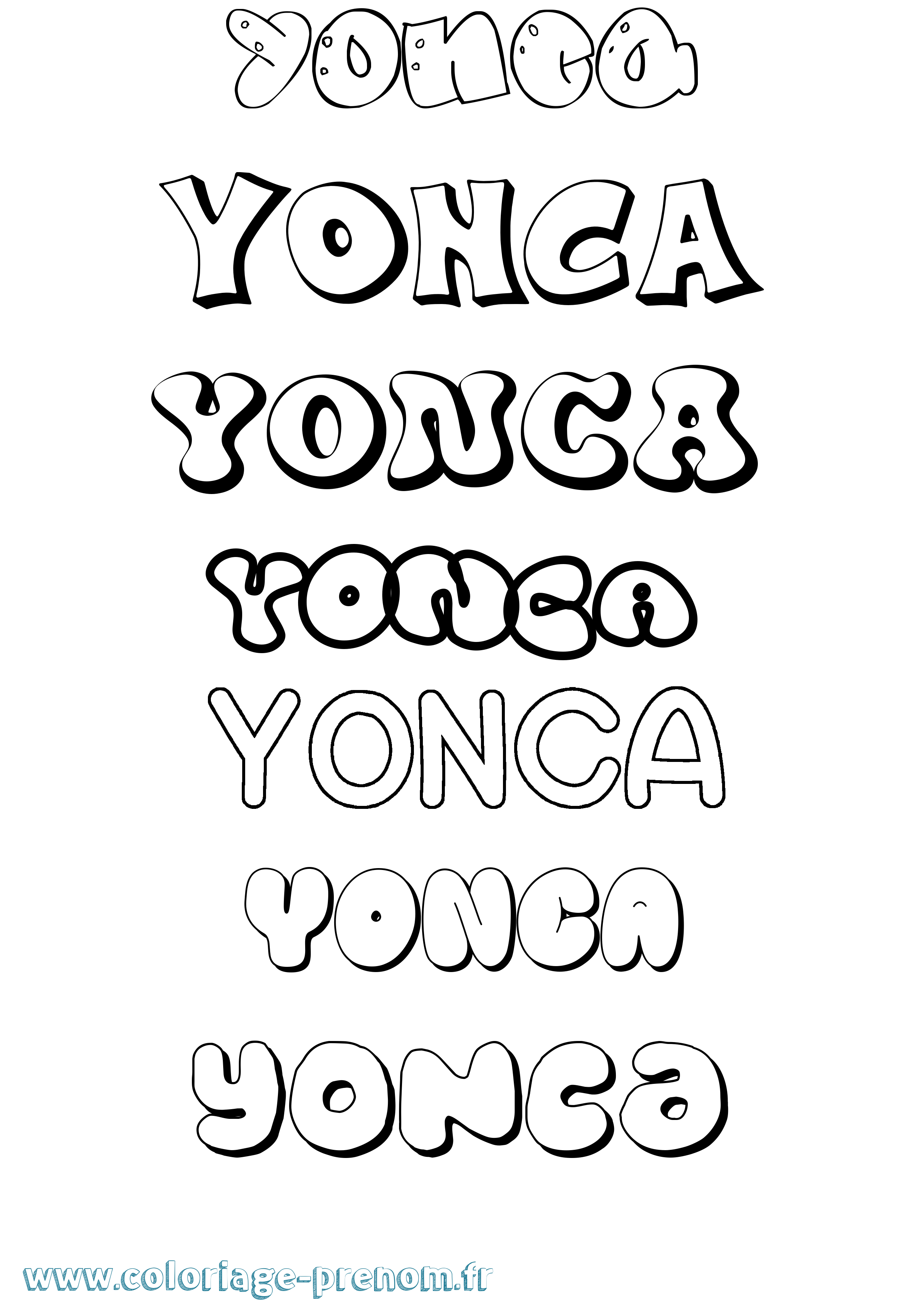 Coloriage Yonca Bubble Coloriage prénom Yonca Bubble