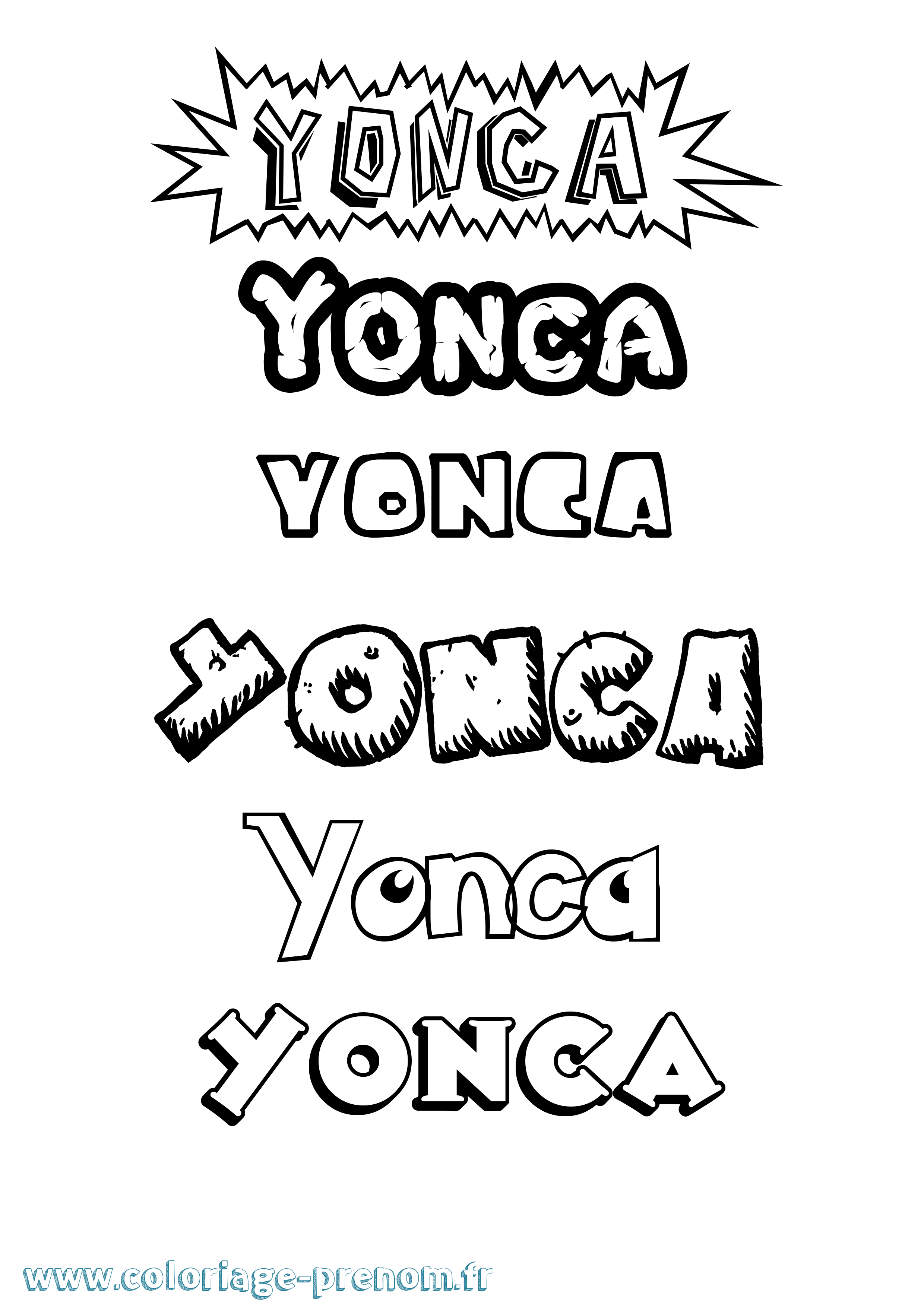 Coloriage Yonca Dessin Animé Coloriage prénom Yonca Dessin Animé
