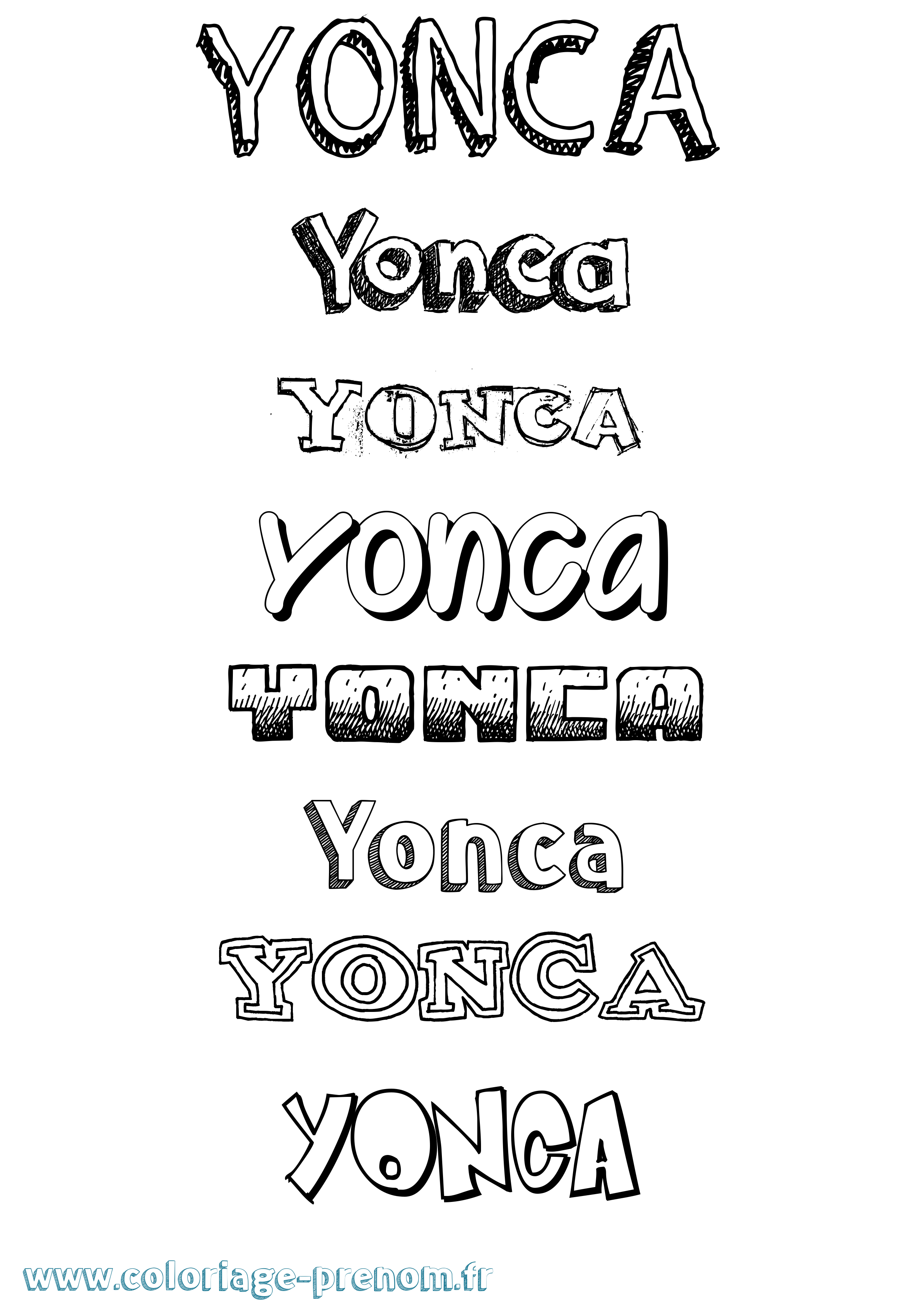 Coloriage Yonca Dessiné Coloriage prénom Yonca Dessiné