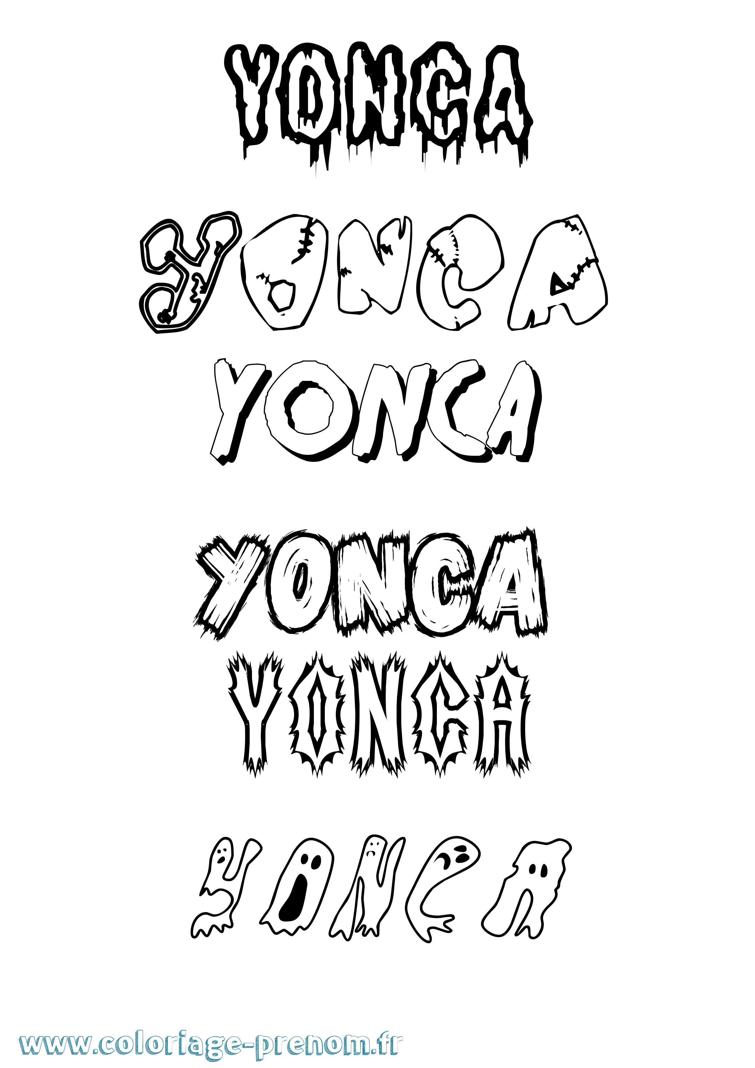 Coloriage Yonca Frisson Coloriage prénom Yonca Frisson