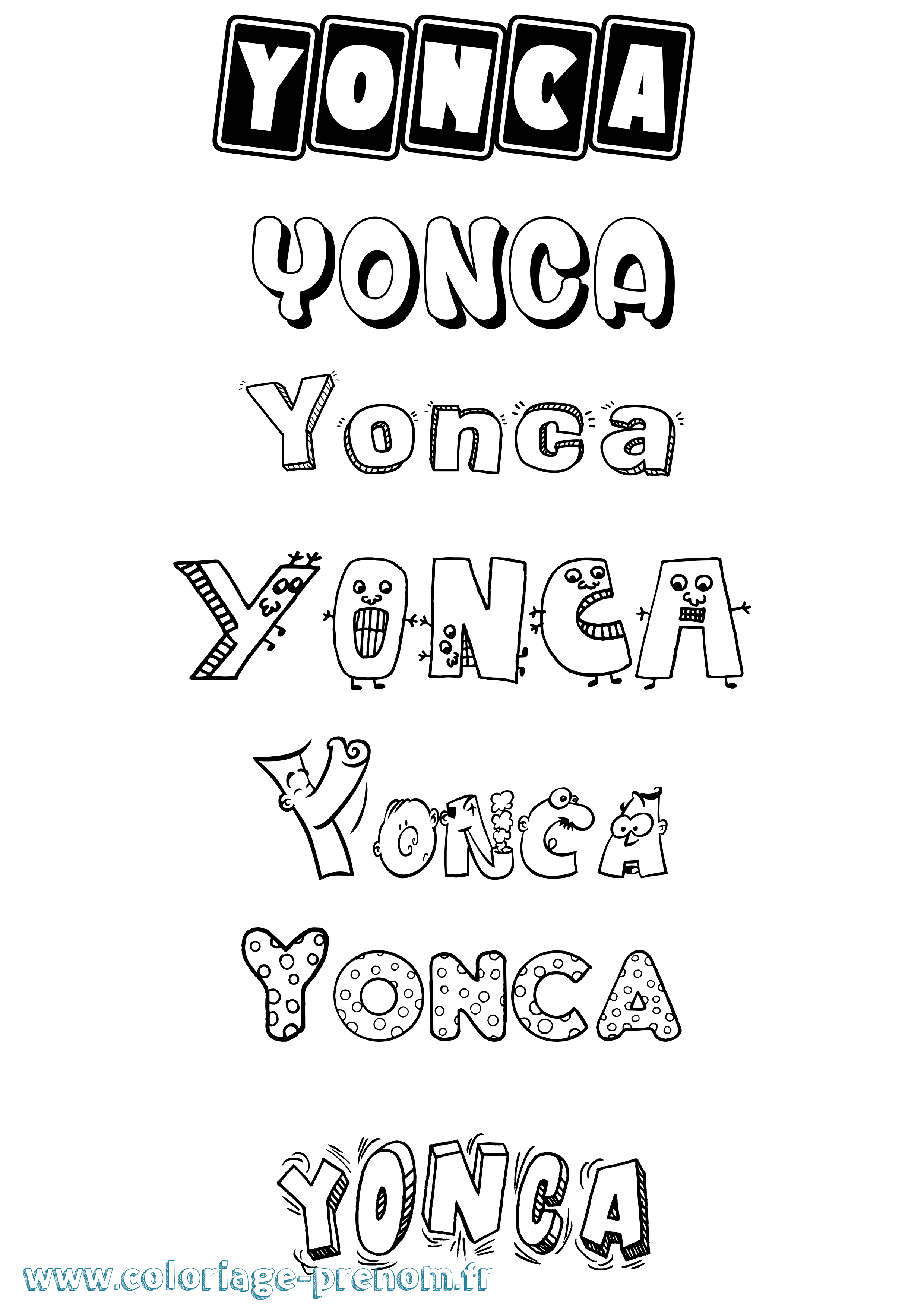 Coloriage Yonca Fun Coloriage prénom Yonca Fun