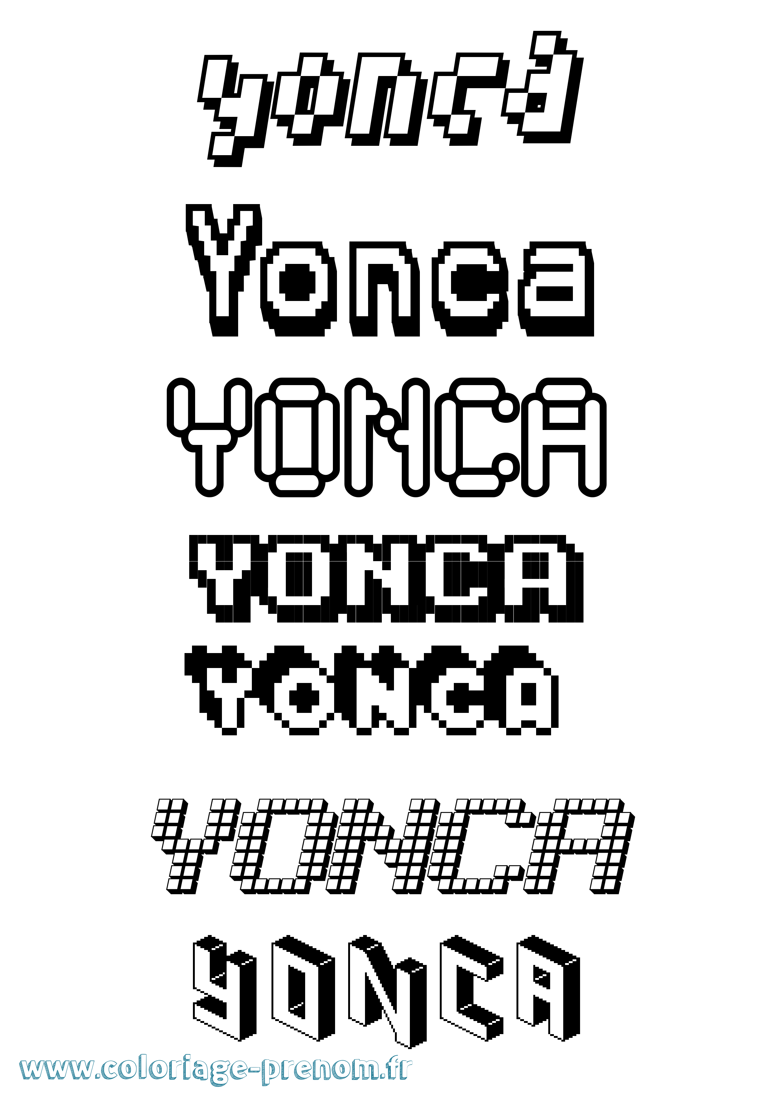 Coloriage Yonca Pixel Coloriage prénom Yonca Pixel