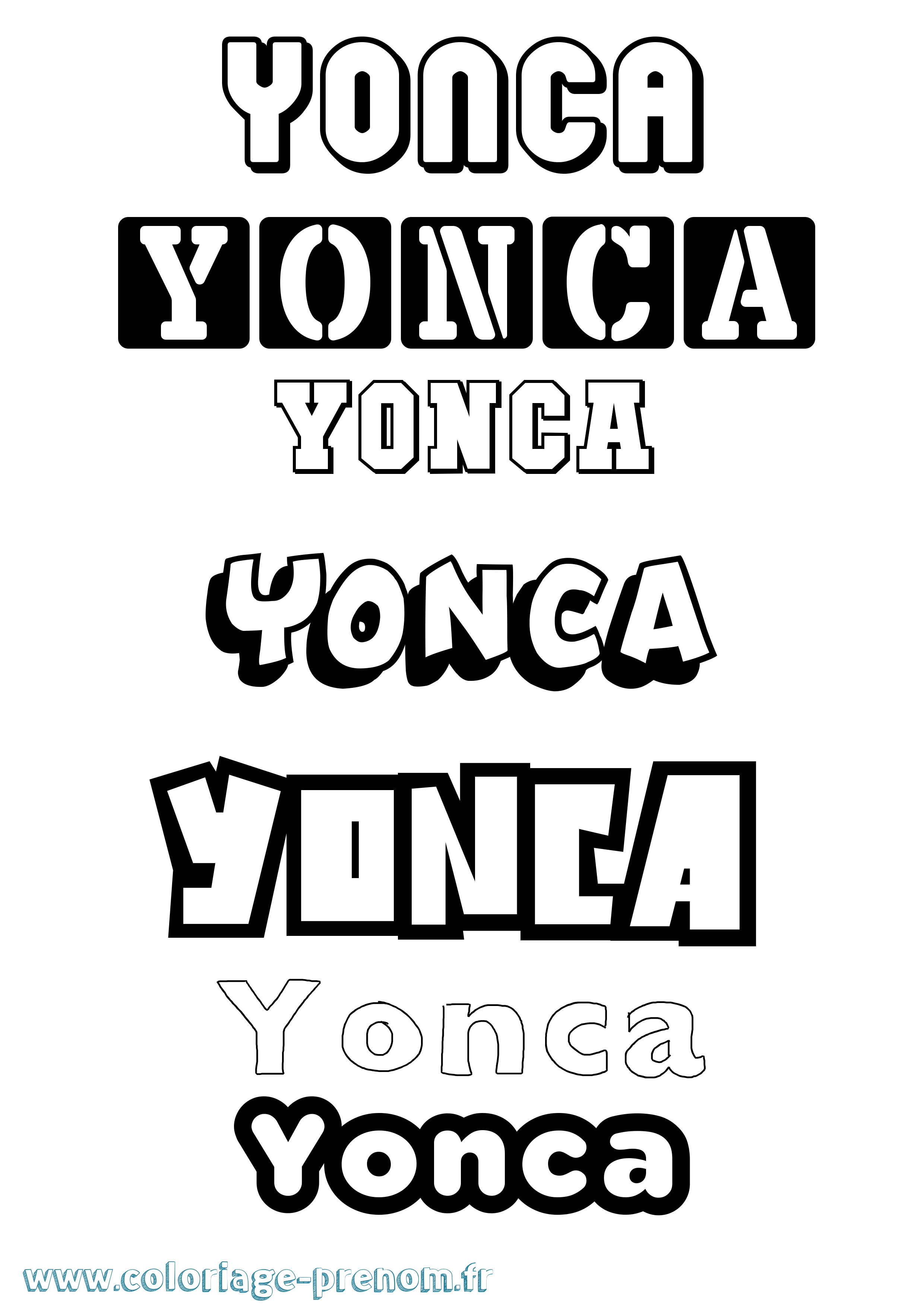 Coloriage Yonca Simple Coloriage prénom Yonca Simple