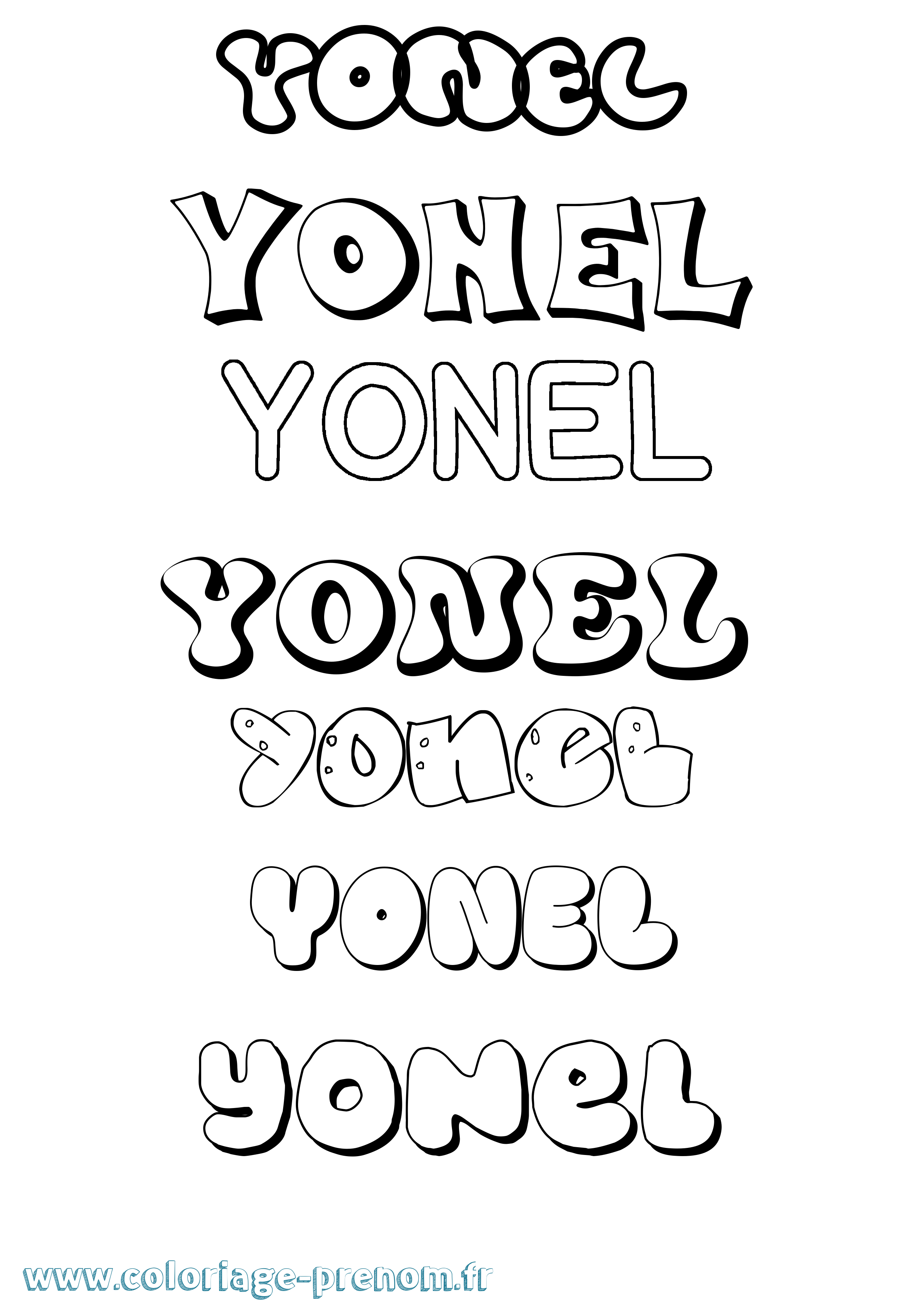 Coloriage Yonel Bubble Coloriage prénom Yonel Bubble