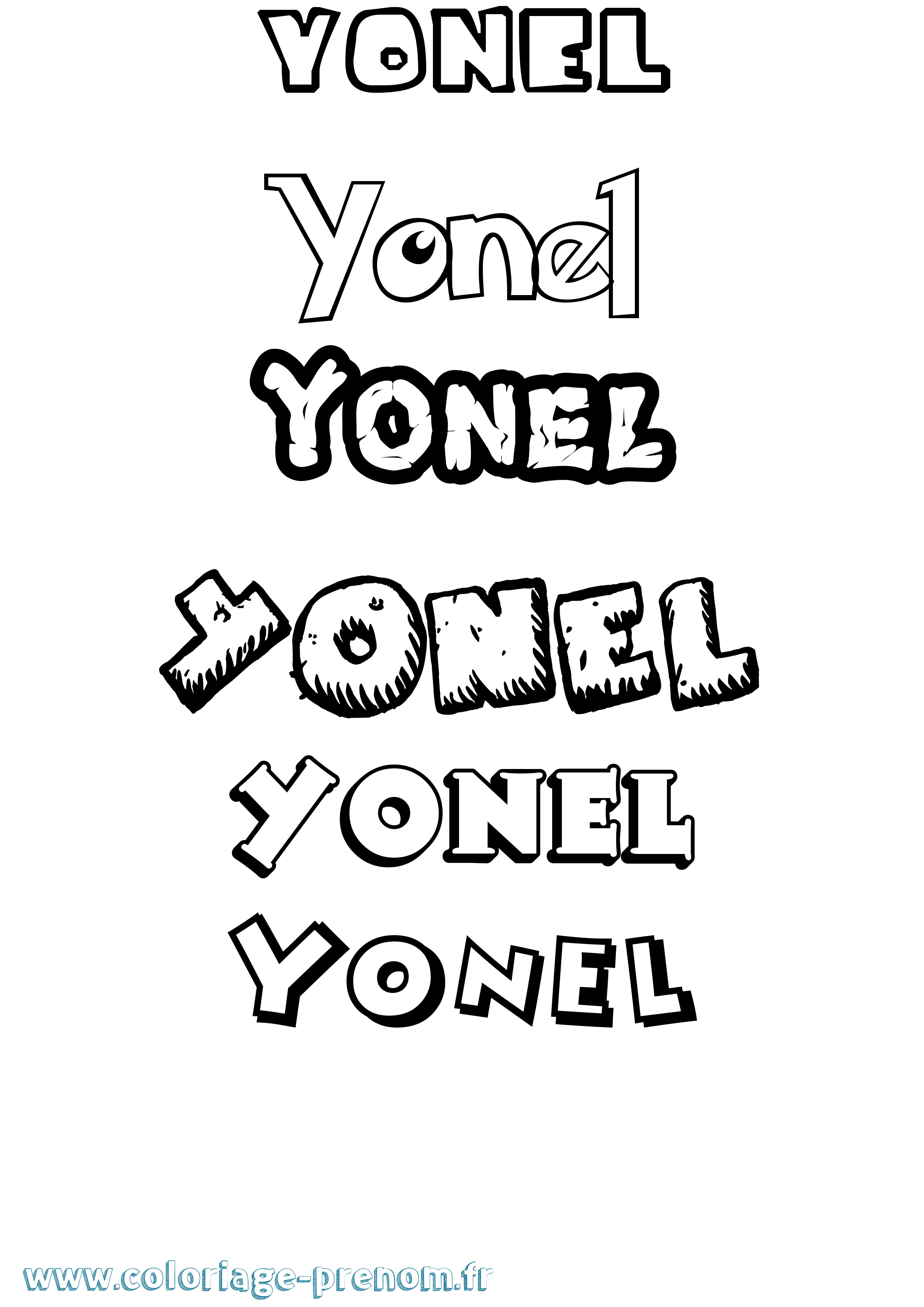 Coloriage Yonel Dessin Animé Coloriage prénom Yonel Dessin Animé