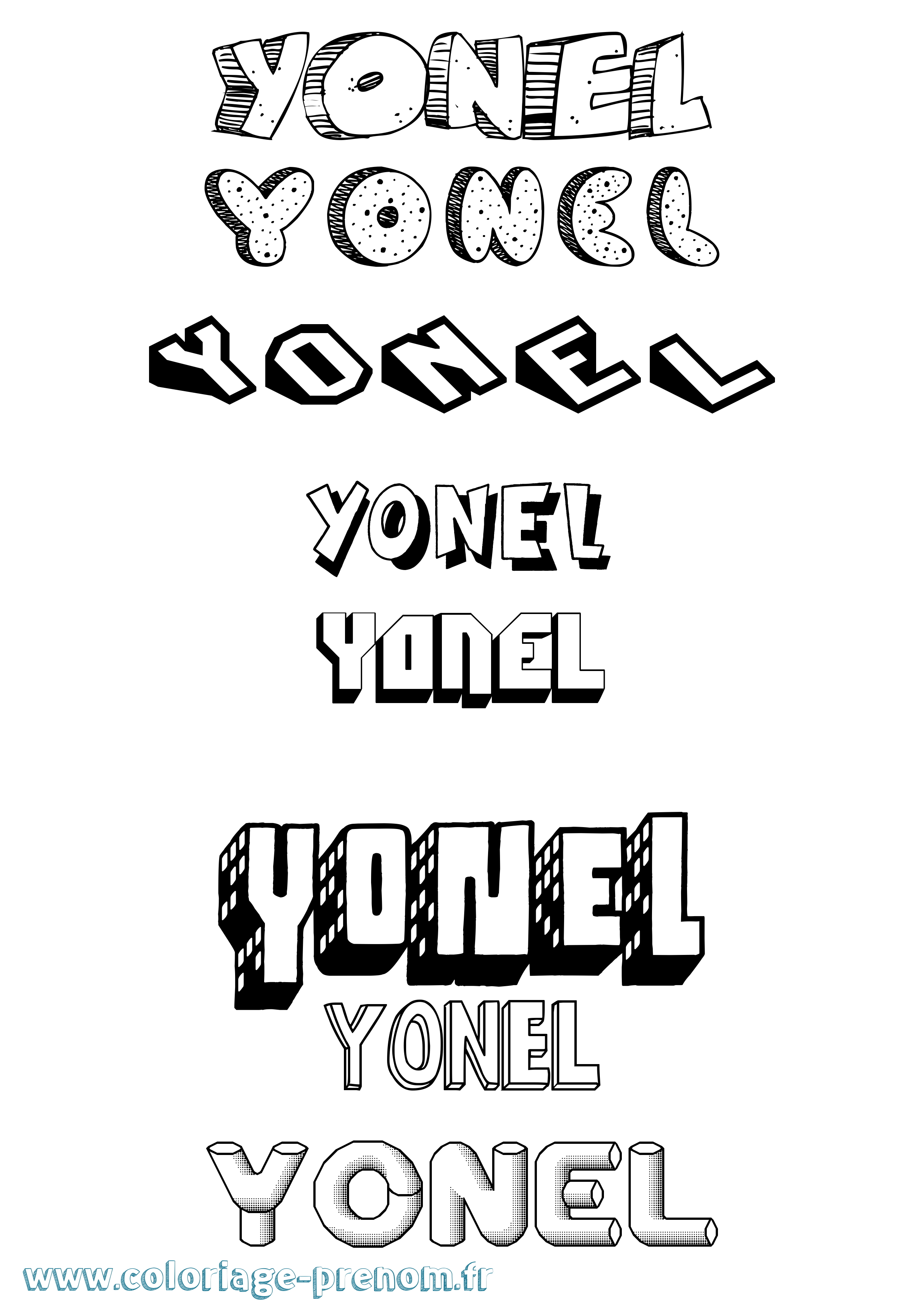Coloriage Yonel Effet 3D Coloriage prénom Yonel Effet 3D