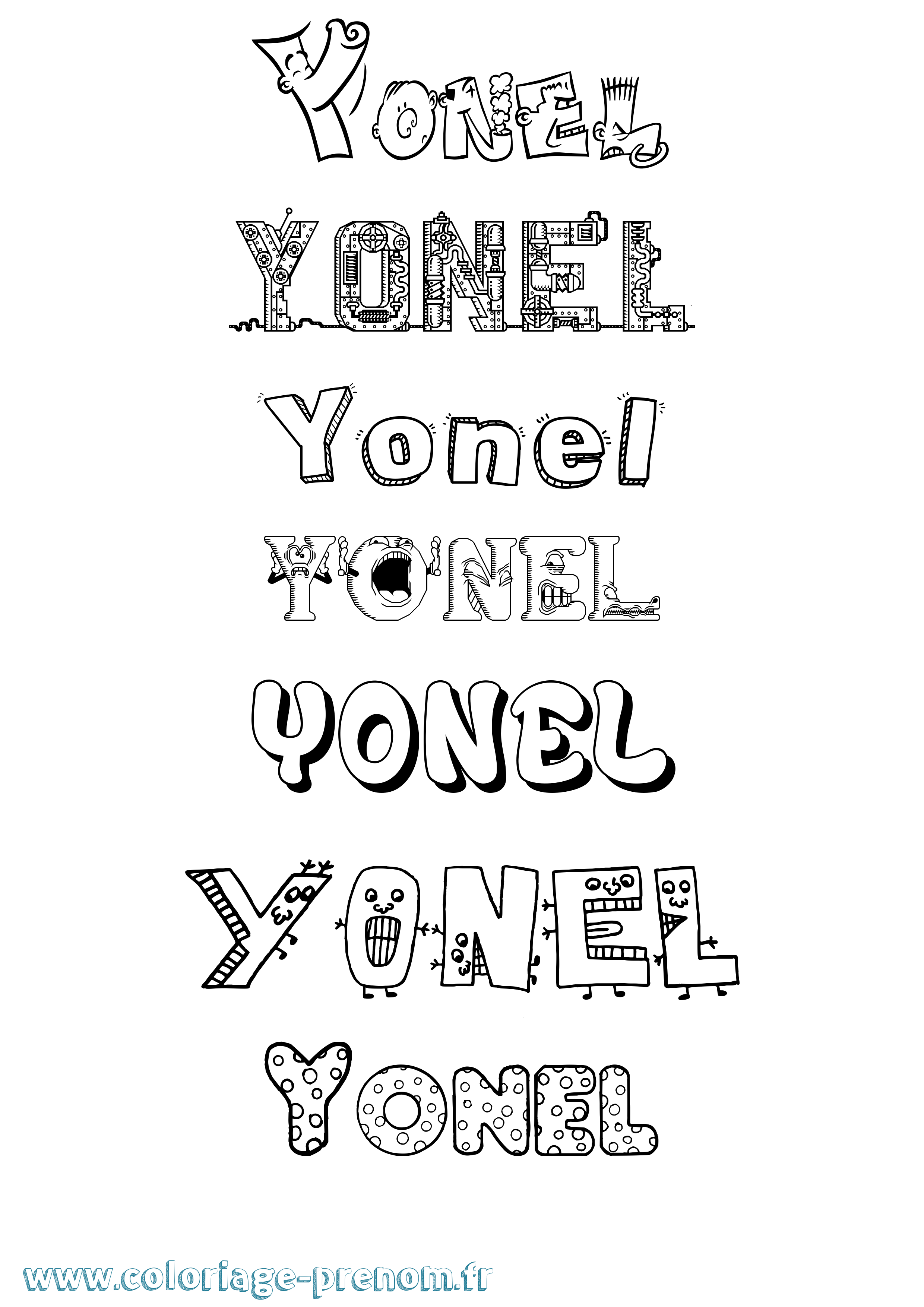 Coloriage Yonel Fun Coloriage prénom Yonel Fun