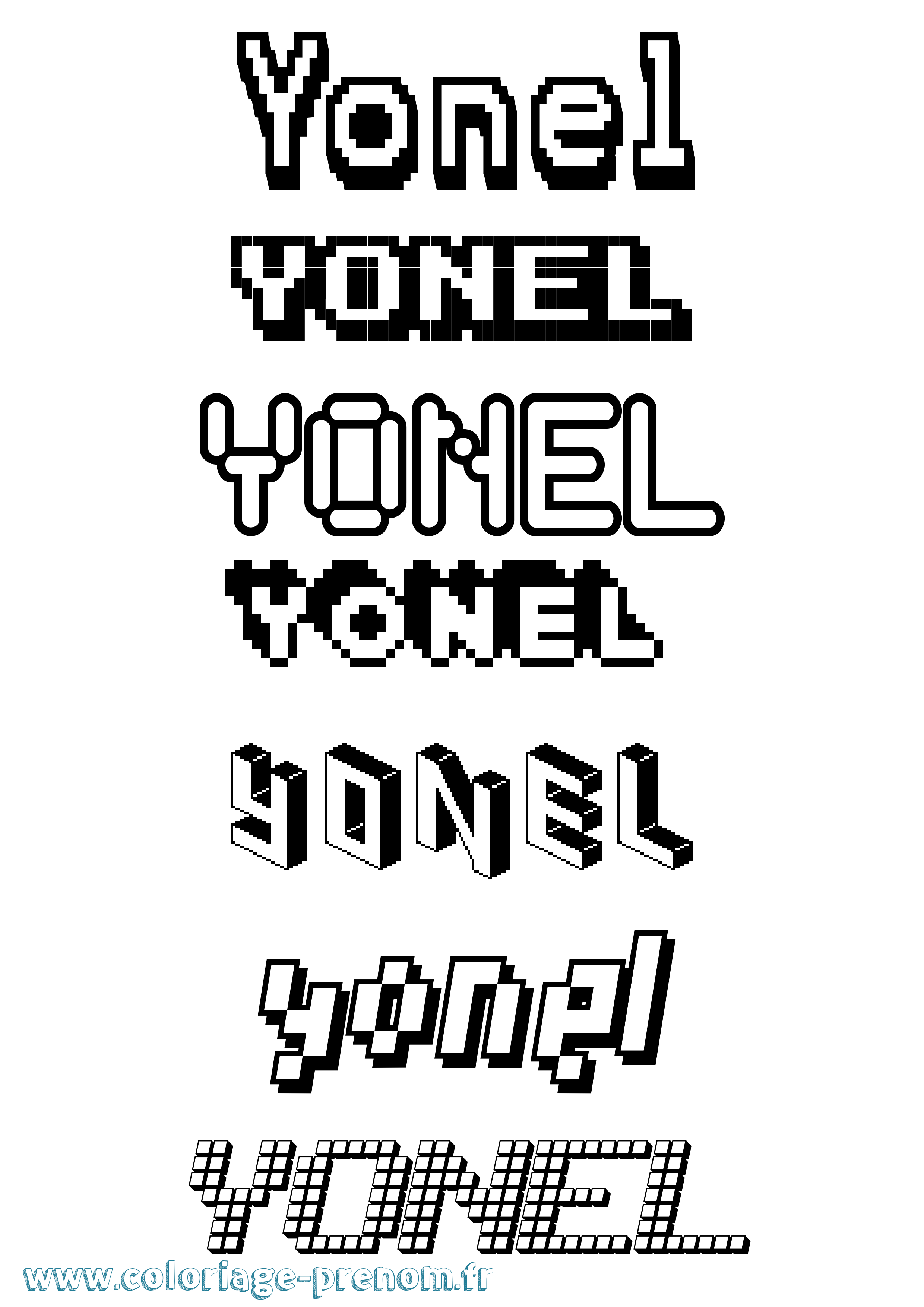 Coloriage Yonel Pixel Coloriage prénom Yonel Pixel