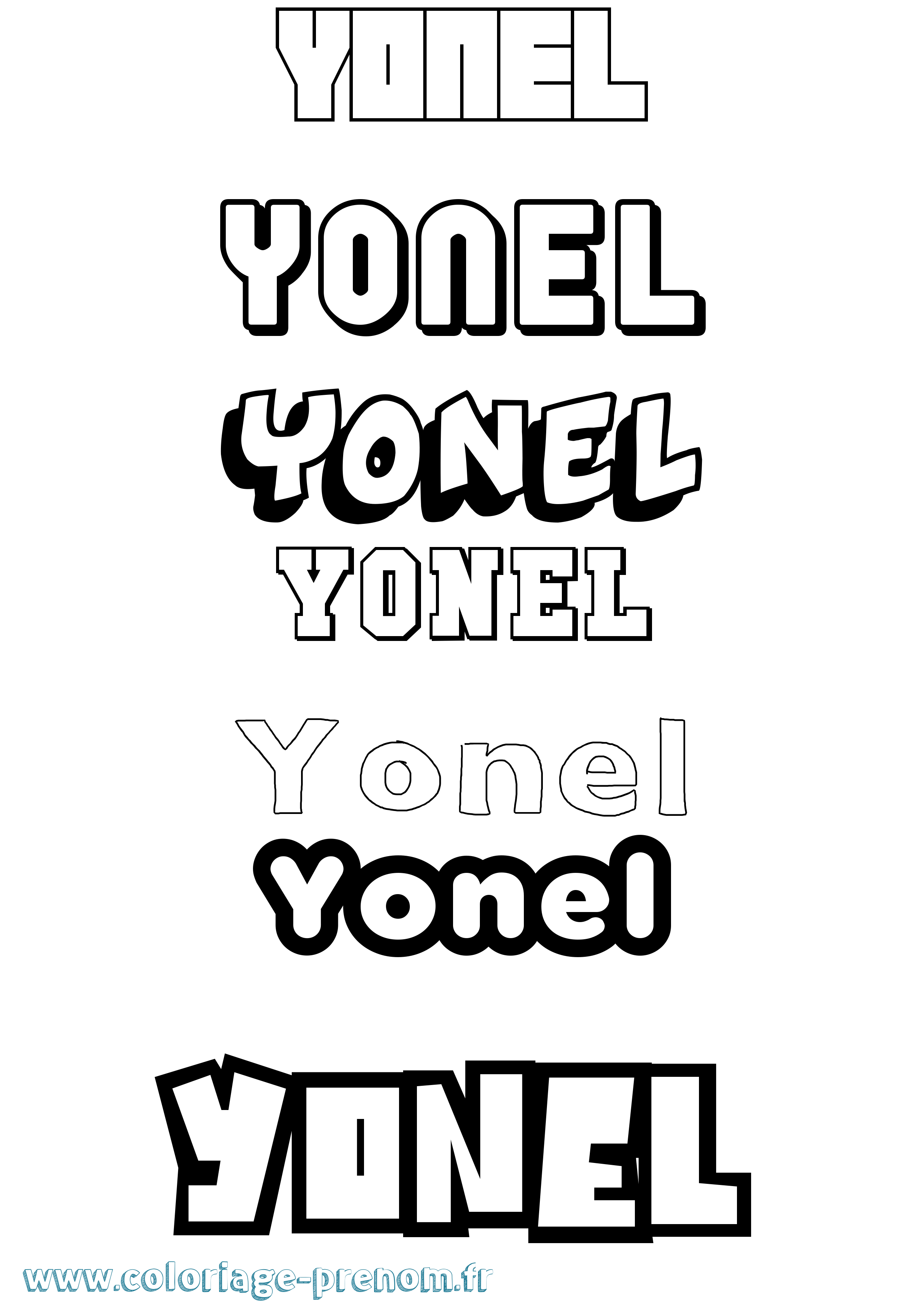 Coloriage Yonel Simple Coloriage prénom Yonel Simple
