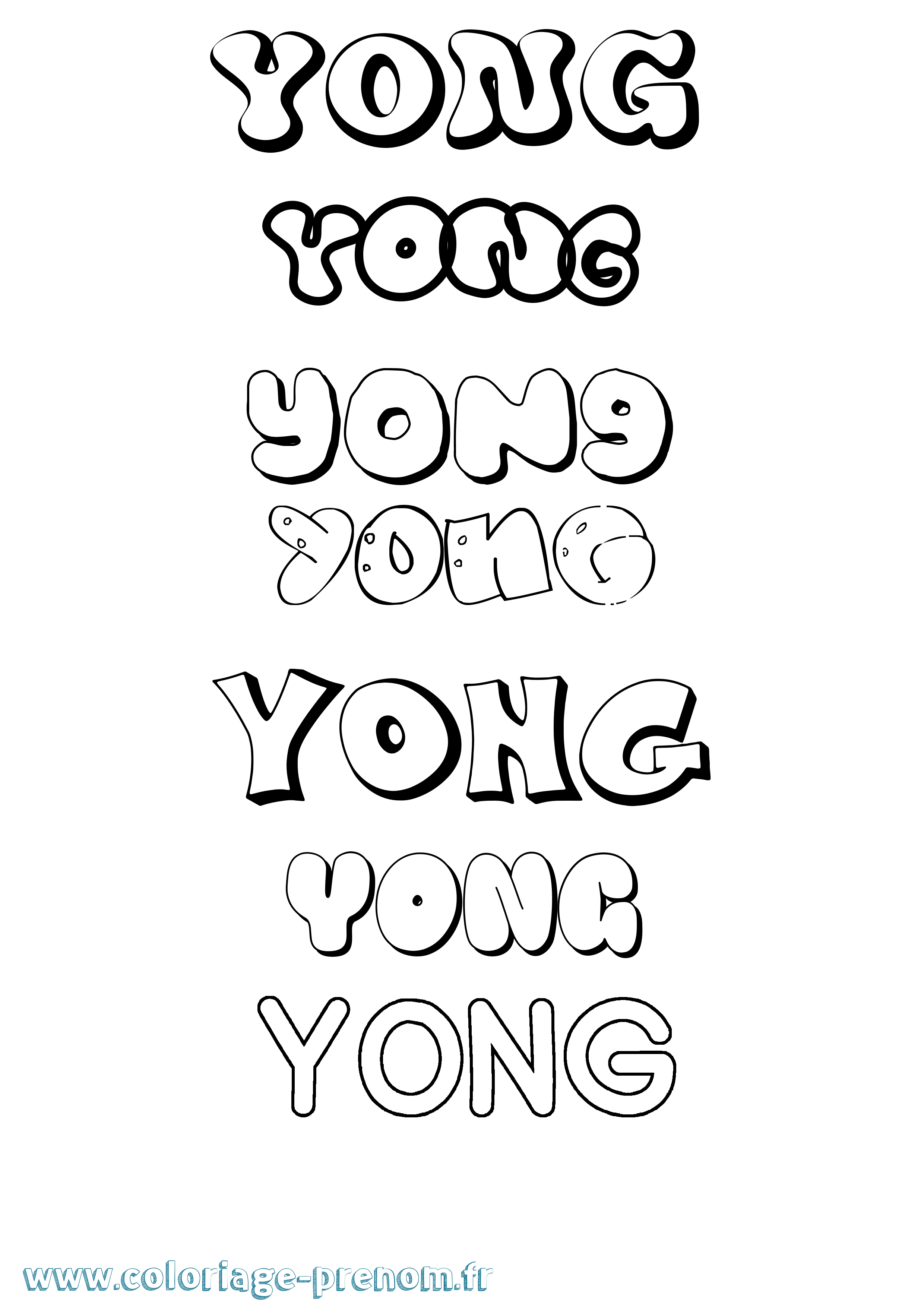 Coloriage Yong Bubble Coloriage prénom Yong Bubble