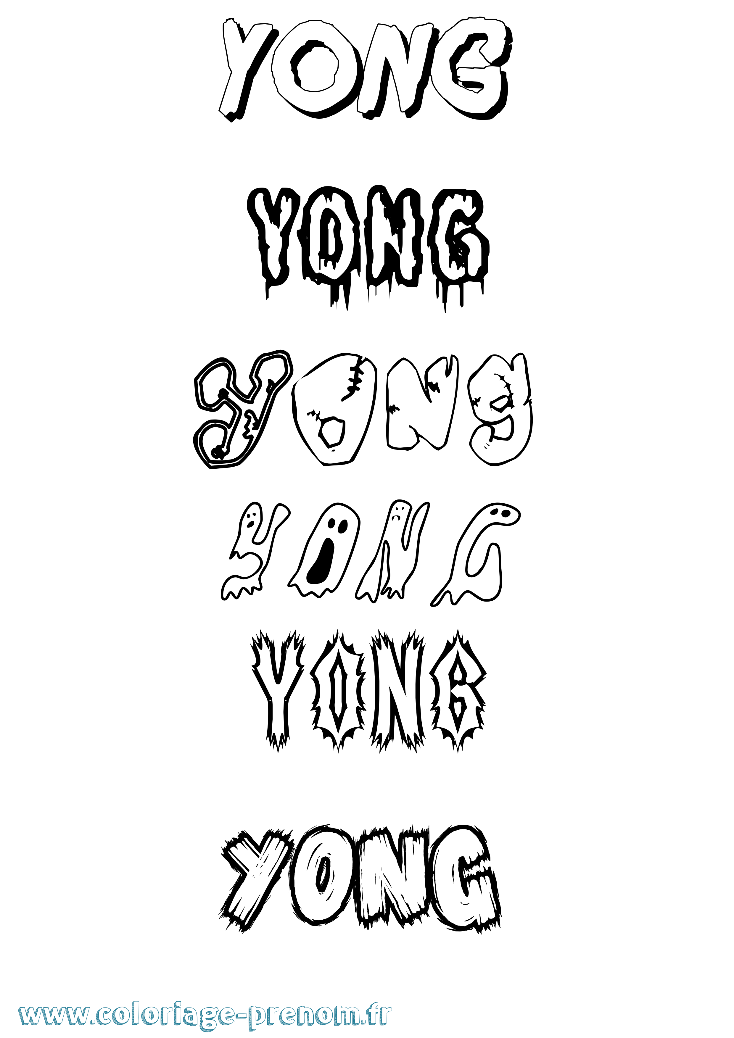 Coloriage Yong Frisson Coloriage prénom Yong Frisson