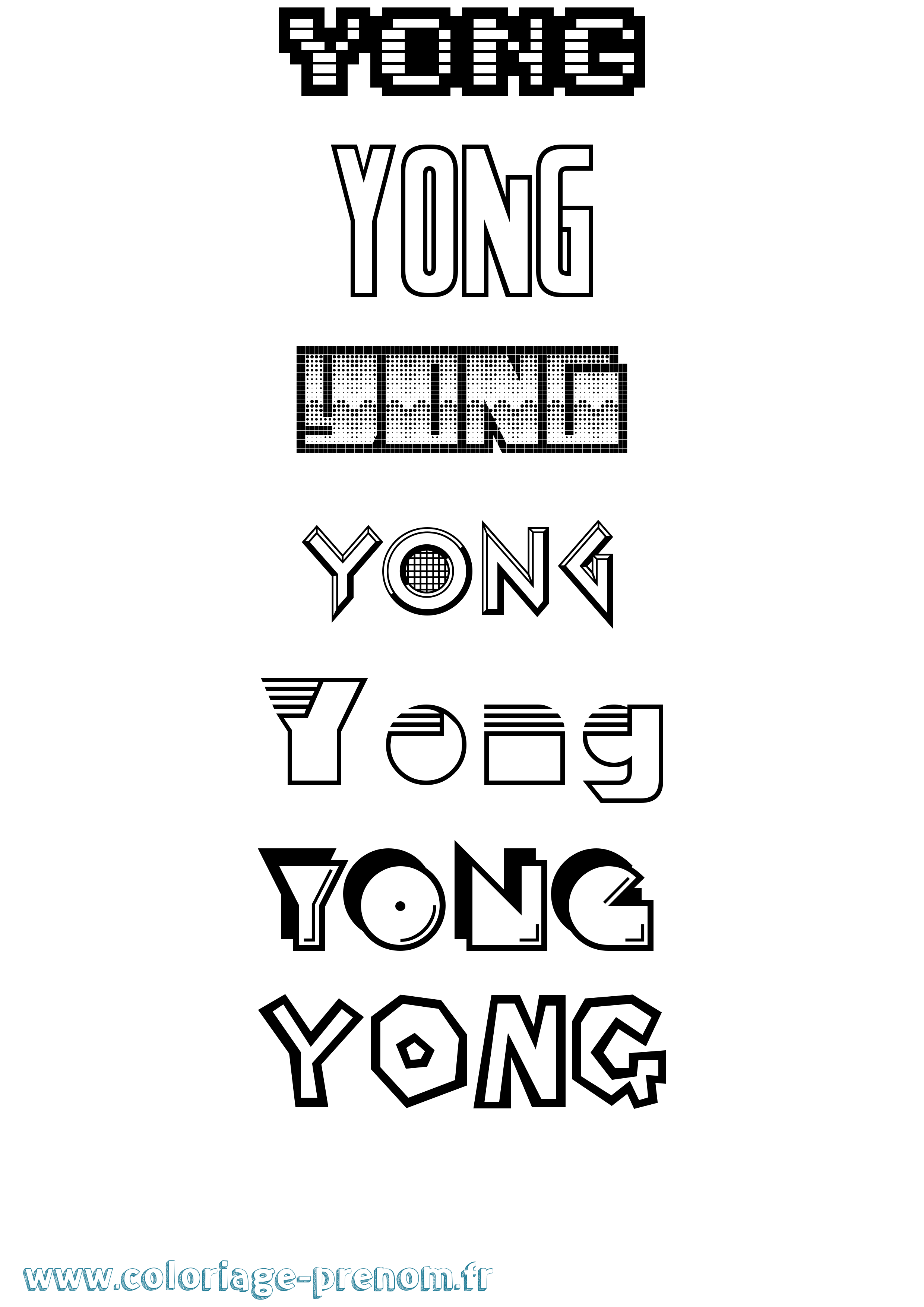 Coloriage Yong Jeux Vidéos Coloriage prénom Yong Jeux Vidéos