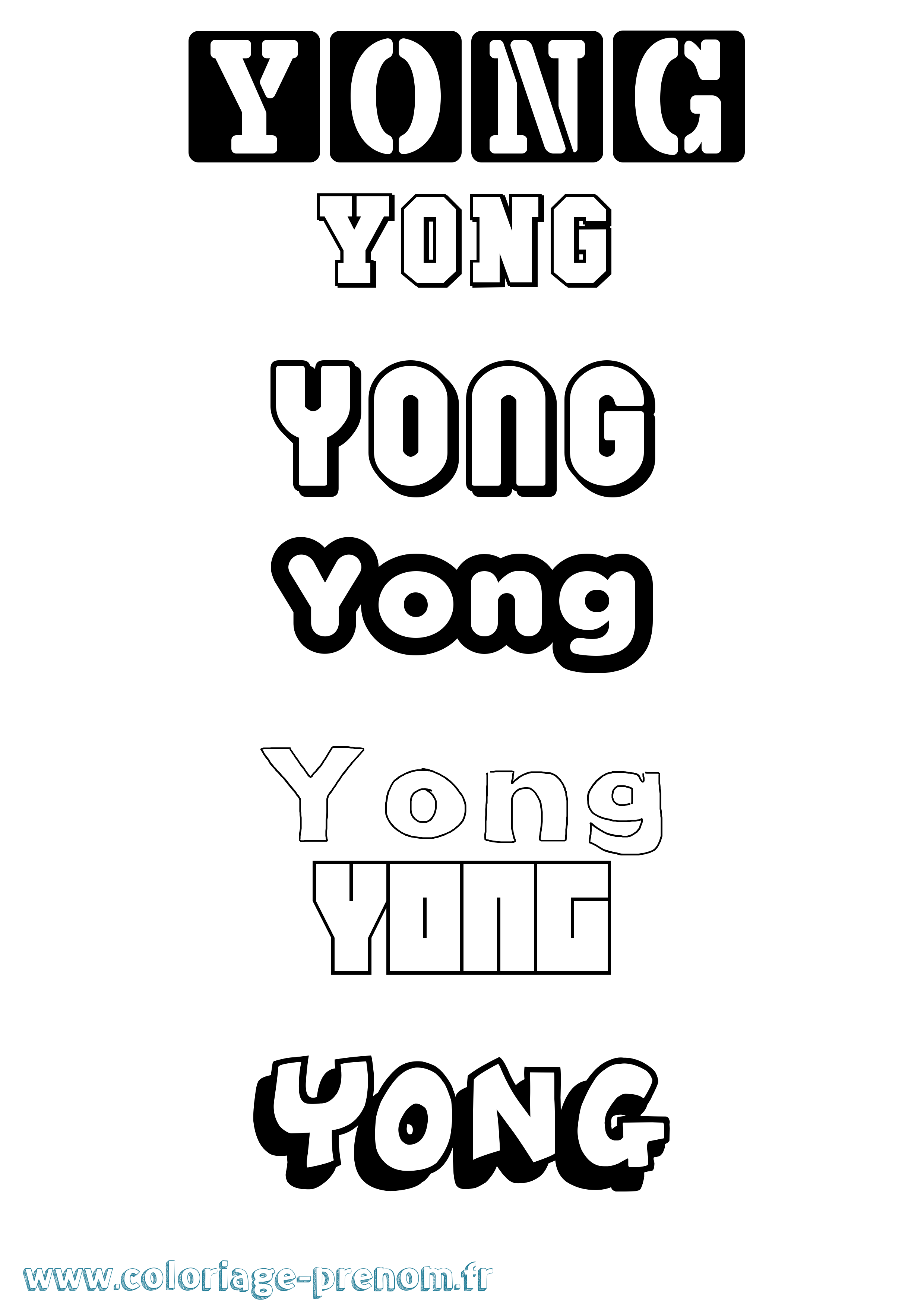 Coloriage Yong Simple Coloriage prénom Yong Simple