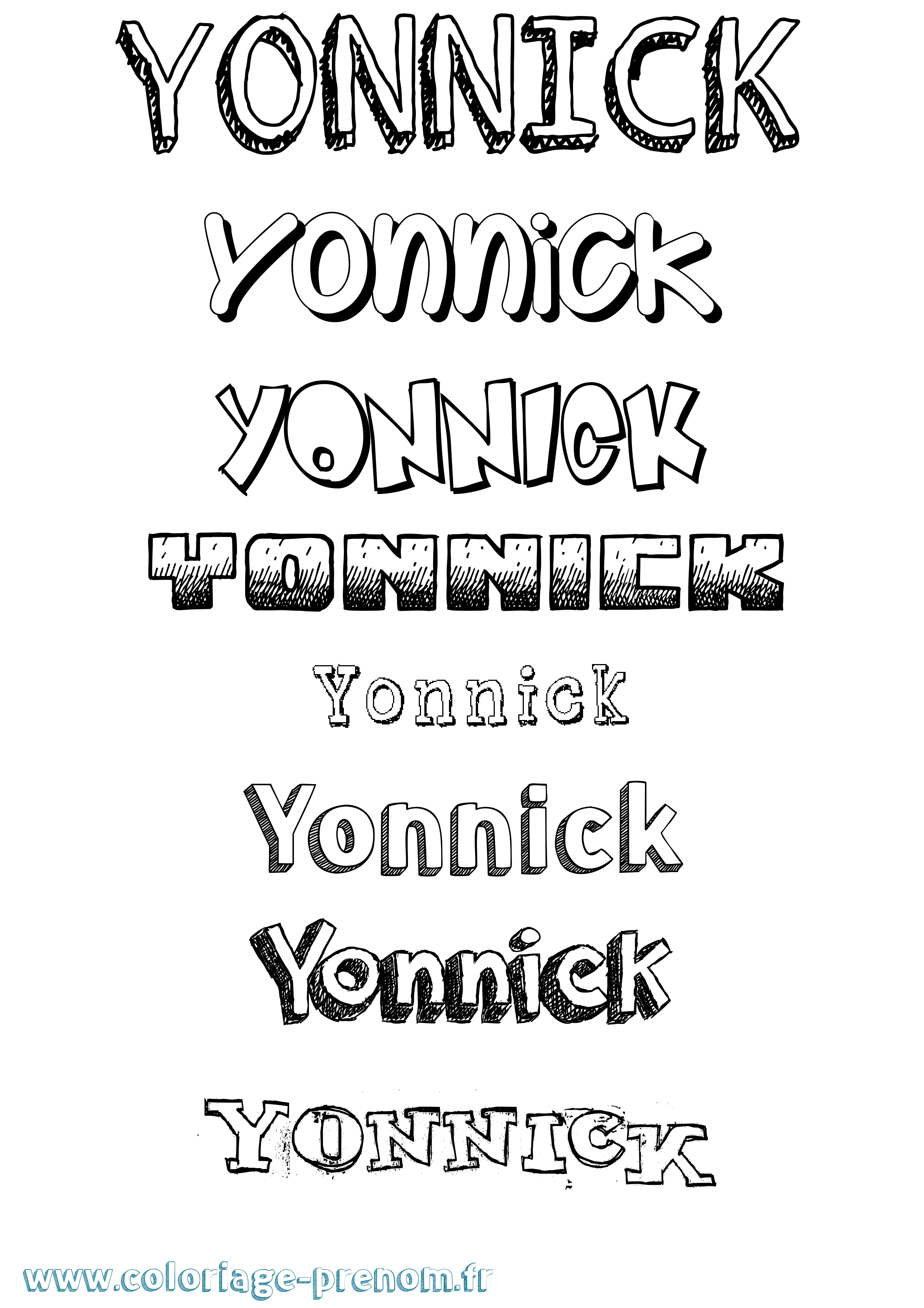 Coloriage Yonnick Dessiné Coloriage prénom Yonnick Dessiné