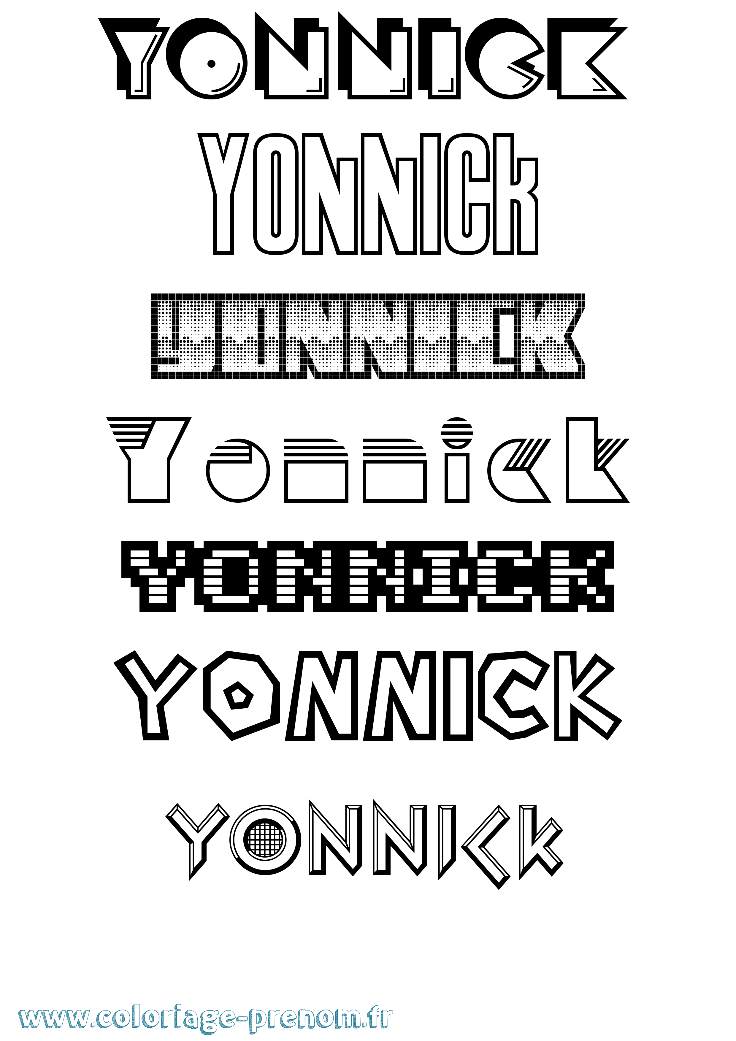 Coloriage Yonnick Jeux Vidéos Coloriage prénom Yonnick Jeux Vidéos