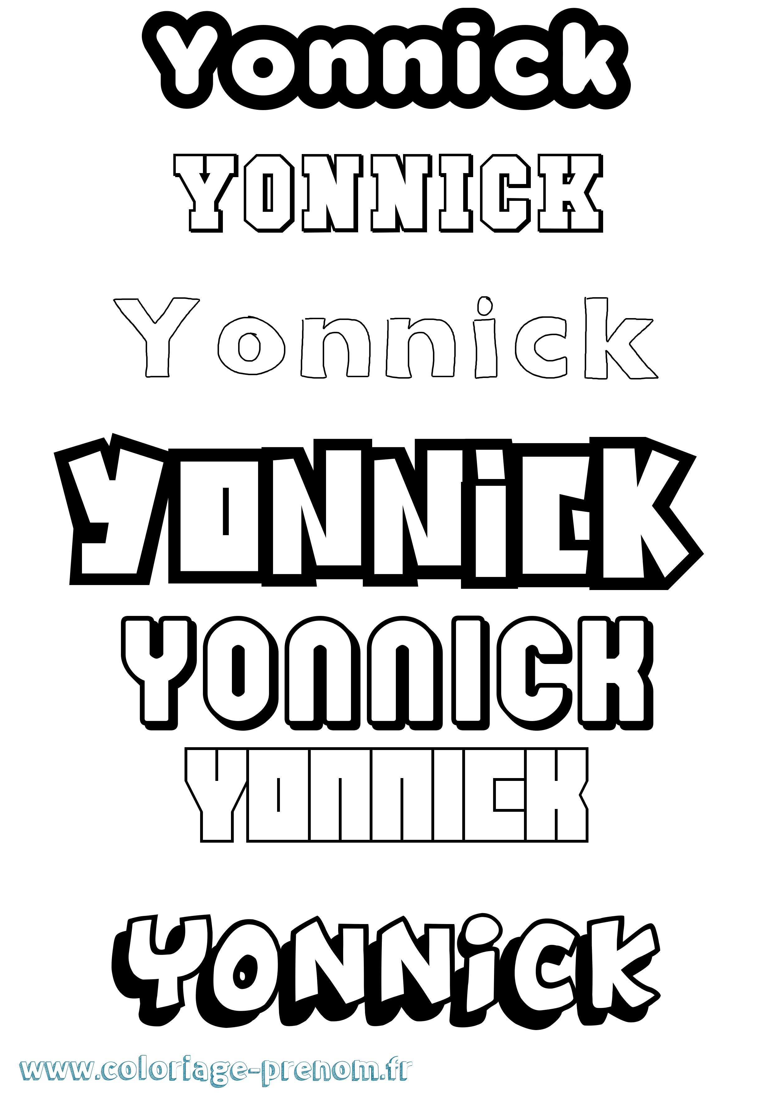 Coloriage Yonnick Simple Coloriage prénom Yonnick Simple