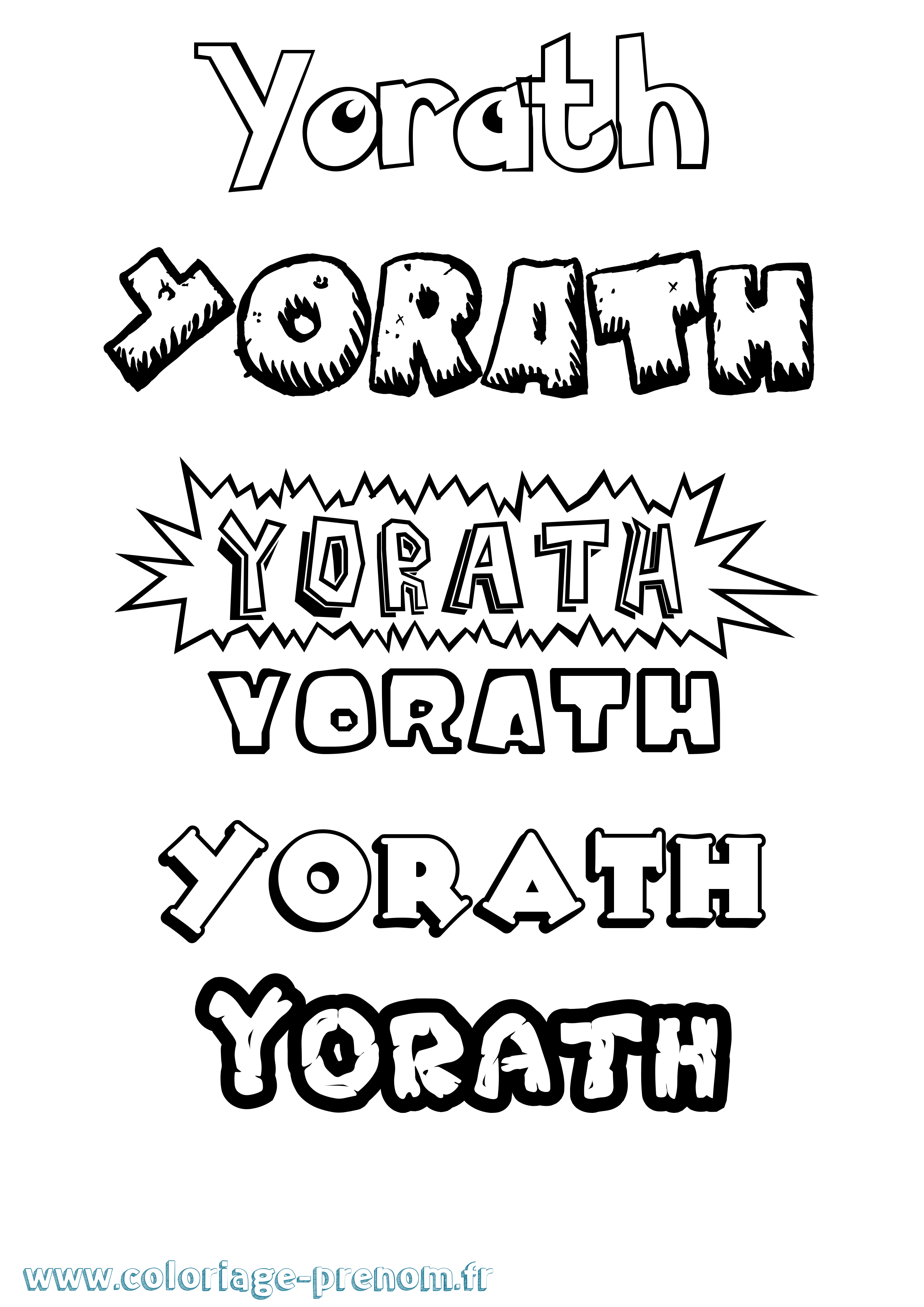 Coloriage Yorath Dessin Animé Coloriage prénom Yorath Dessin Animé