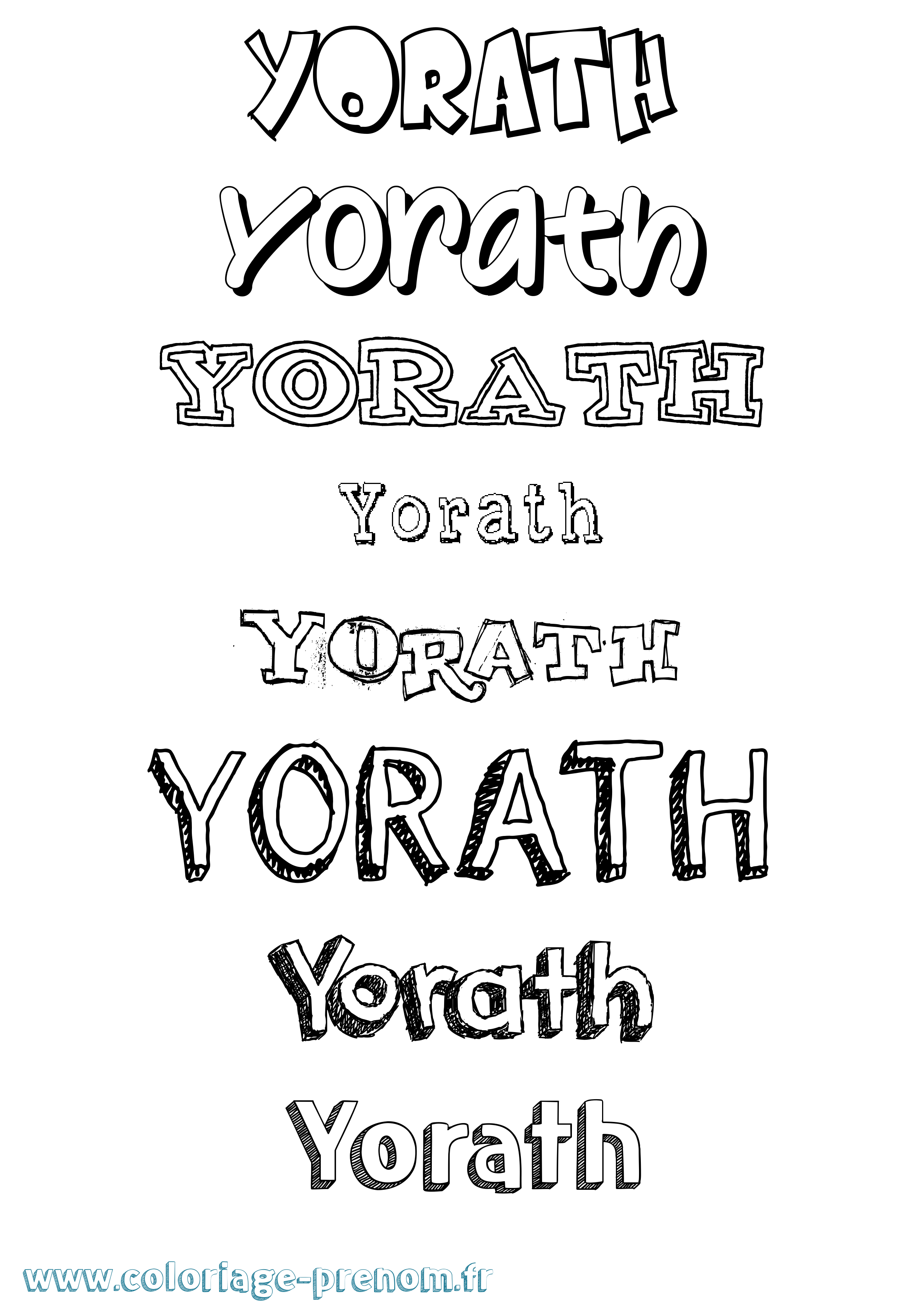 Coloriage Yorath Dessiné Coloriage prénom Yorath Dessiné