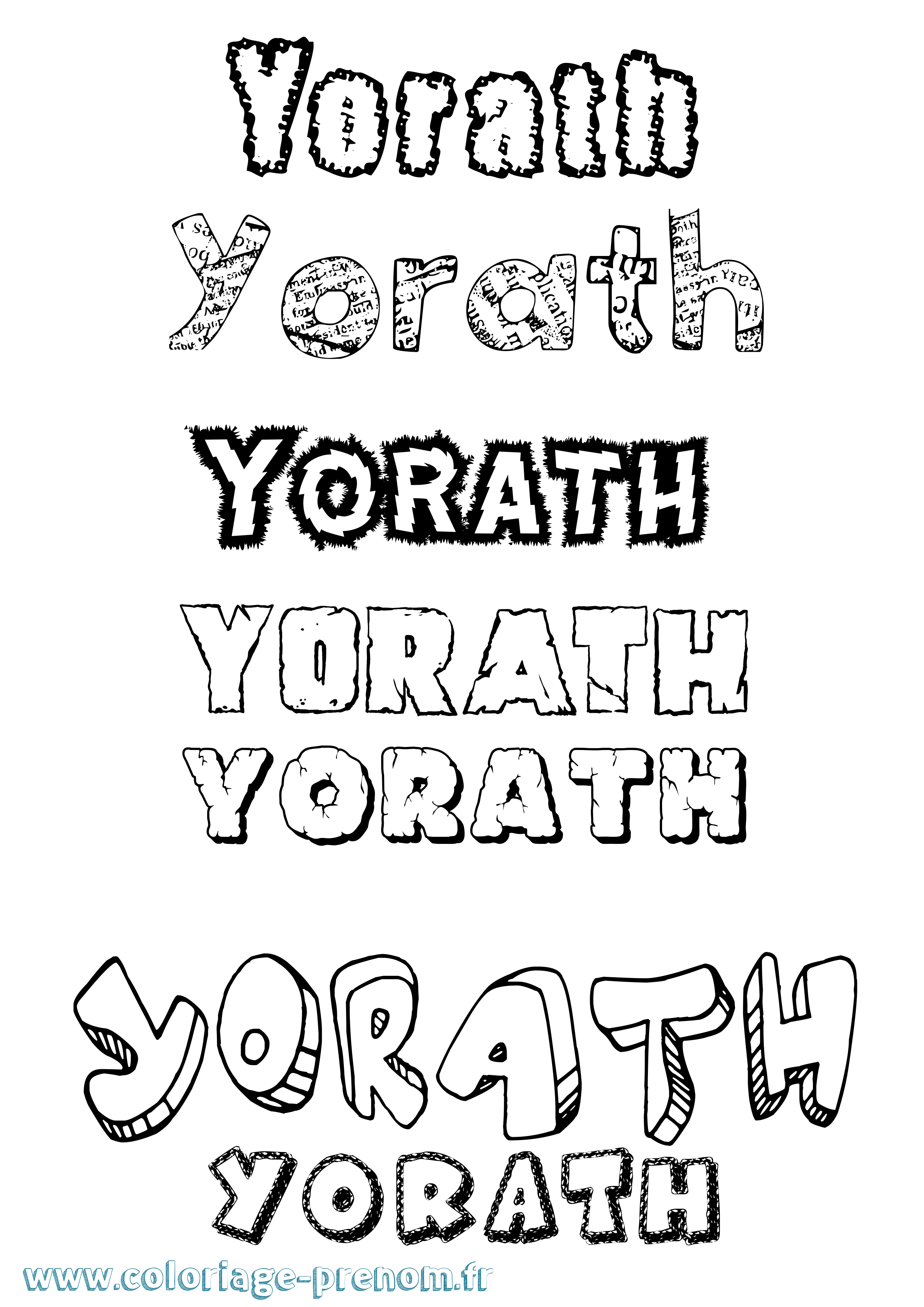 Coloriage Yorath Destructuré Coloriage prénom Yorath Destructuré