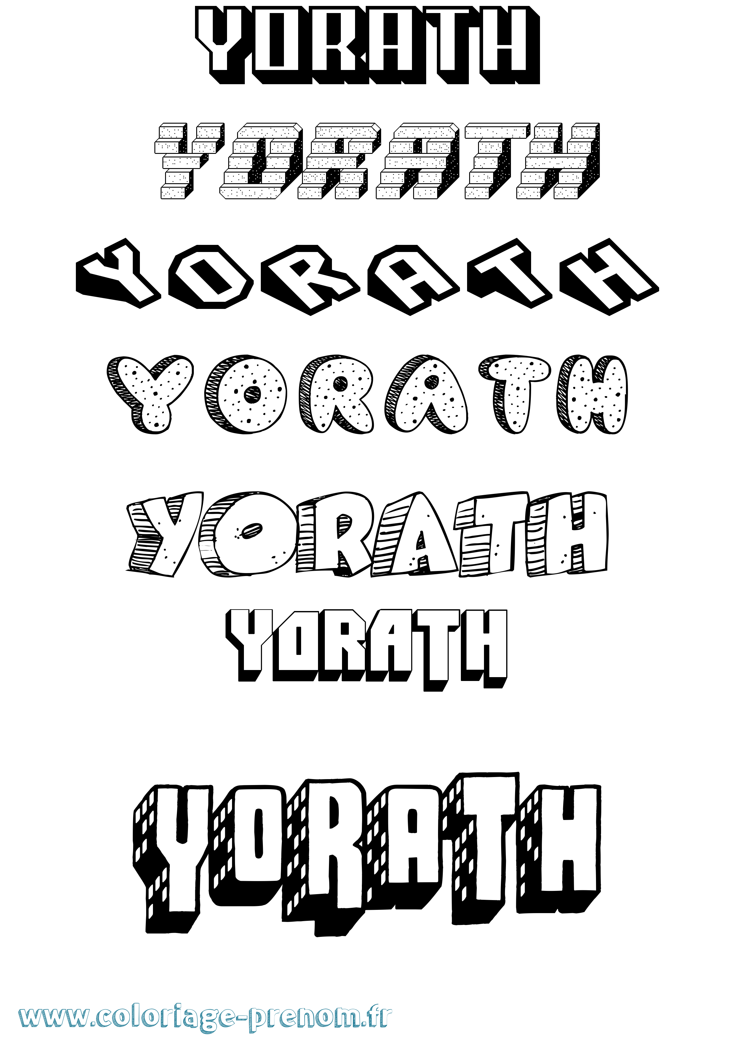 Coloriage Yorath Effet 3D Coloriage prénom Yorath Effet 3D