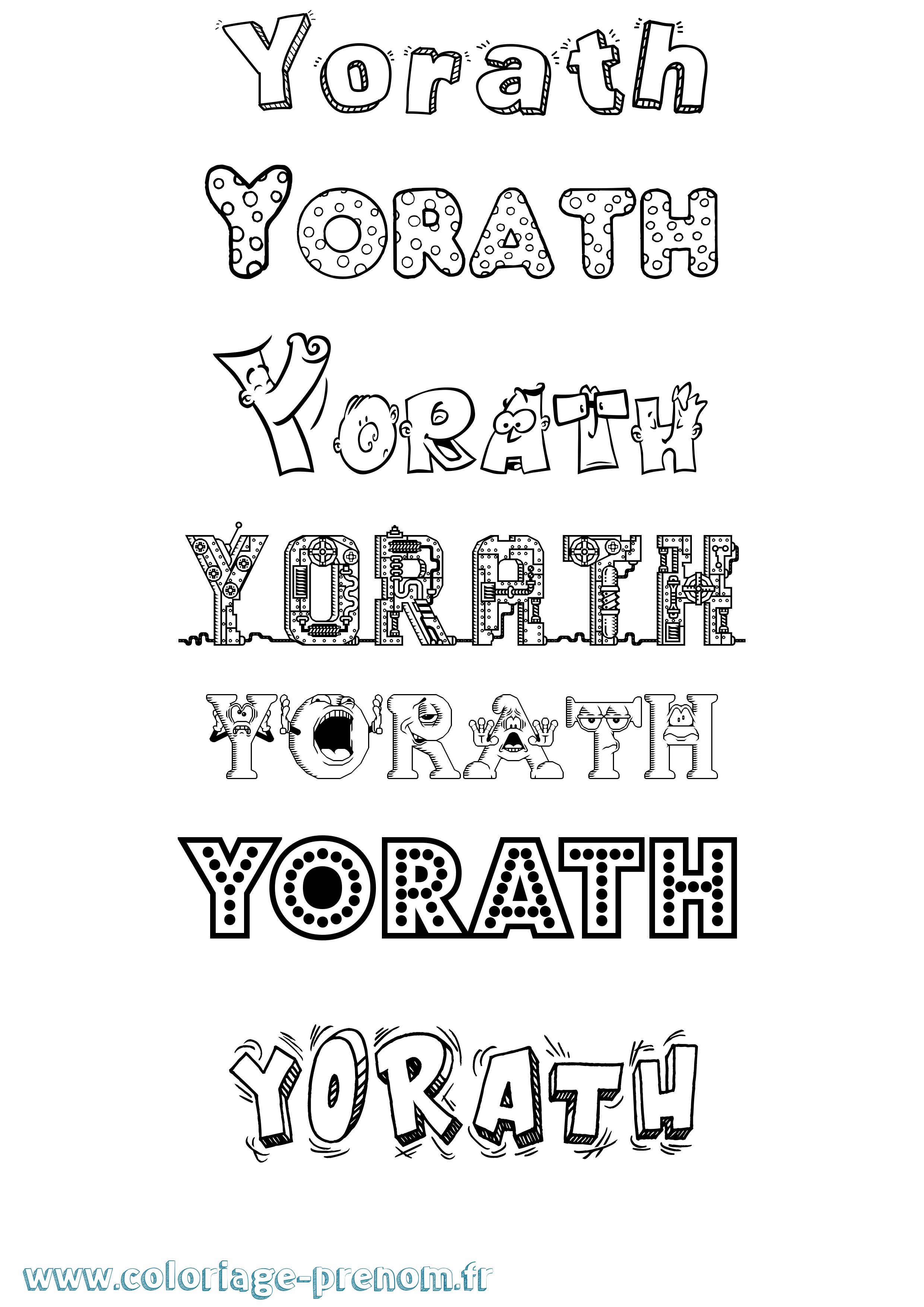 Coloriage Yorath Fun Coloriage prénom Yorath Fun