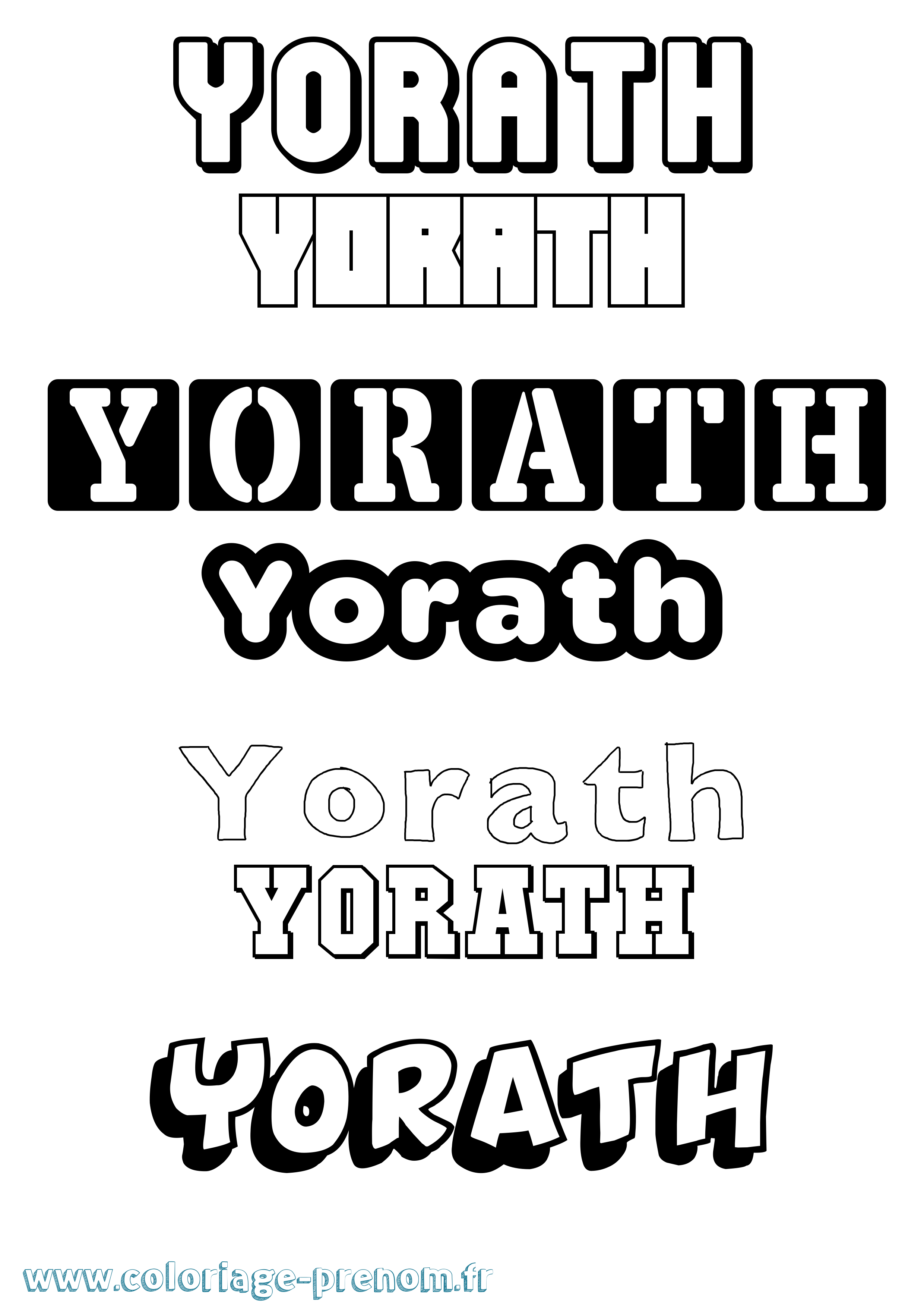 Coloriage Yorath Simple Coloriage prénom Yorath Simple
