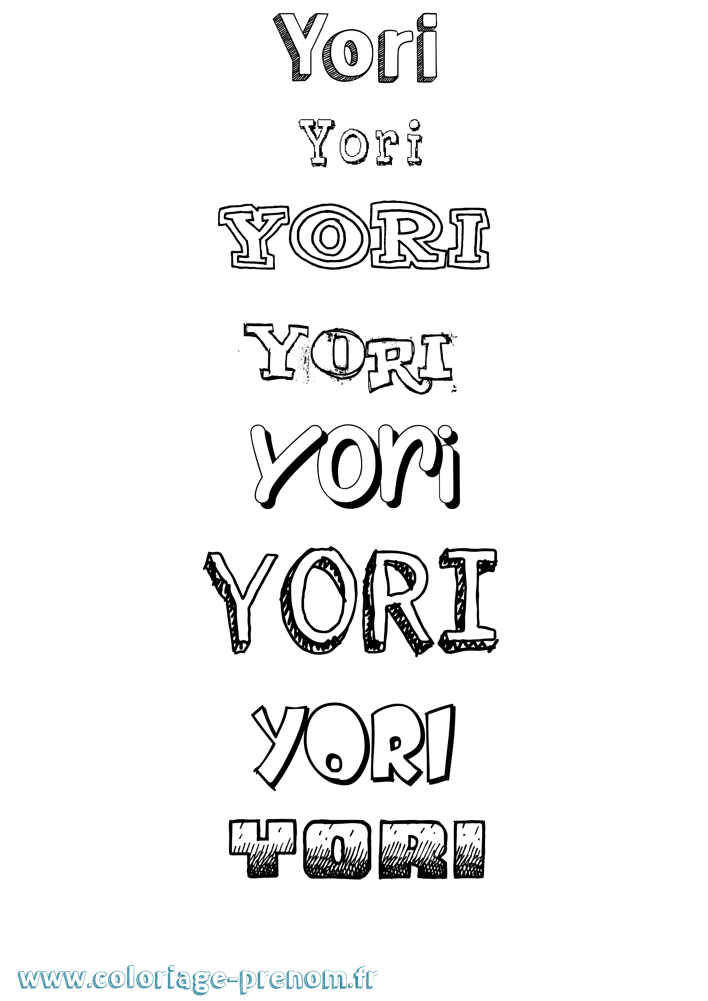 Coloriage Yori Dessiné Coloriage prénom Yori Dessiné