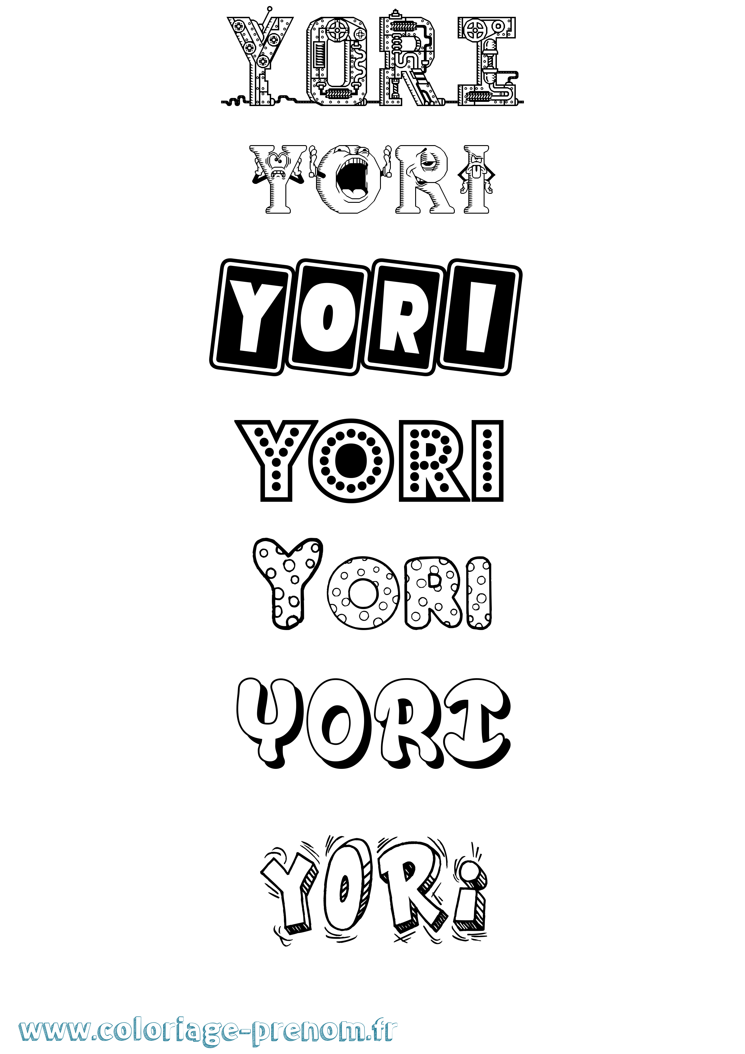 Coloriage Yori Fun Coloriage prénom Yori Fun