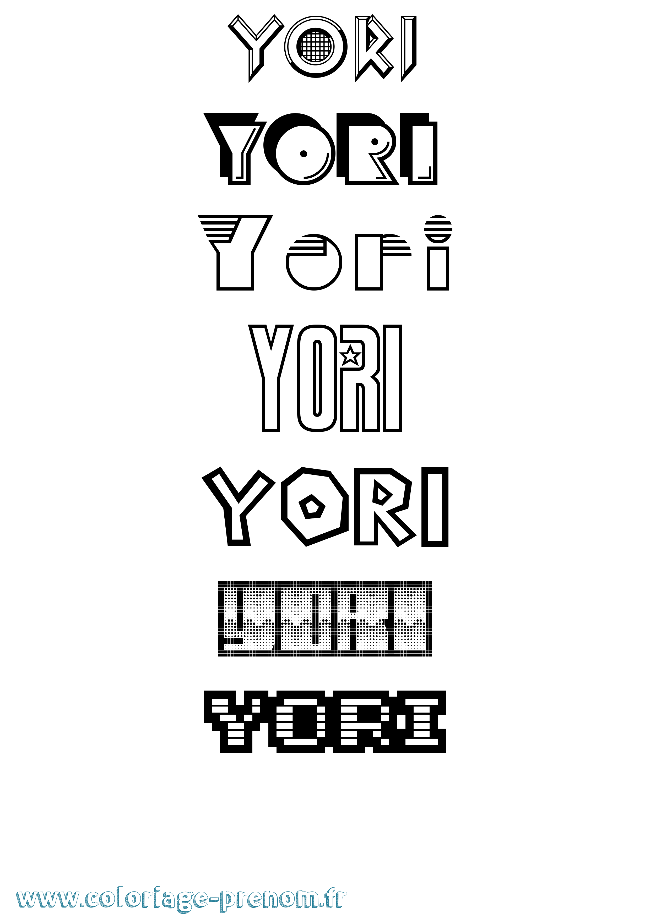 Coloriage Yori Jeux Vidéos Coloriage prénom Yori Jeux Vidéos