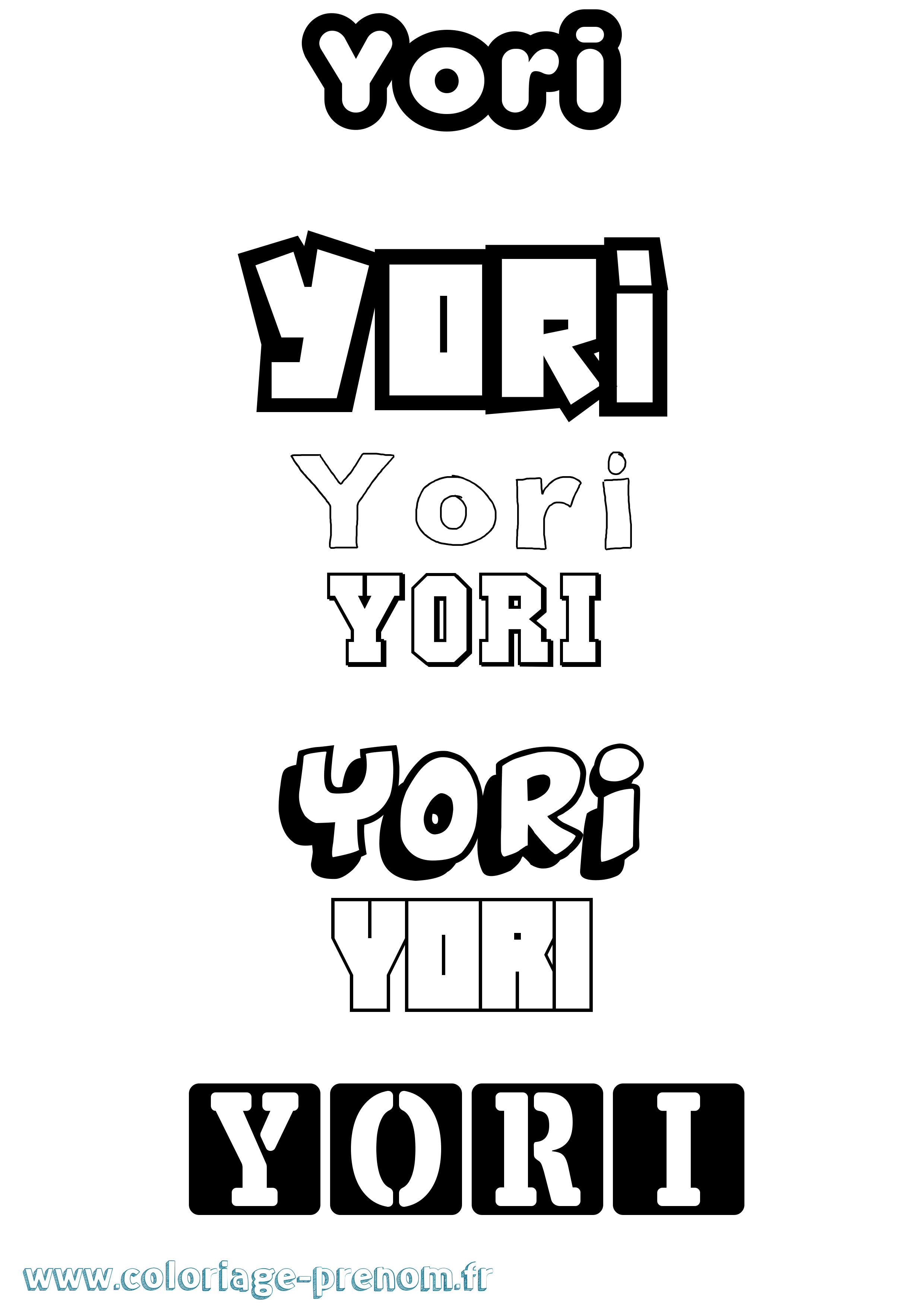 Coloriage Yori Simple Coloriage prénom Yori Simple