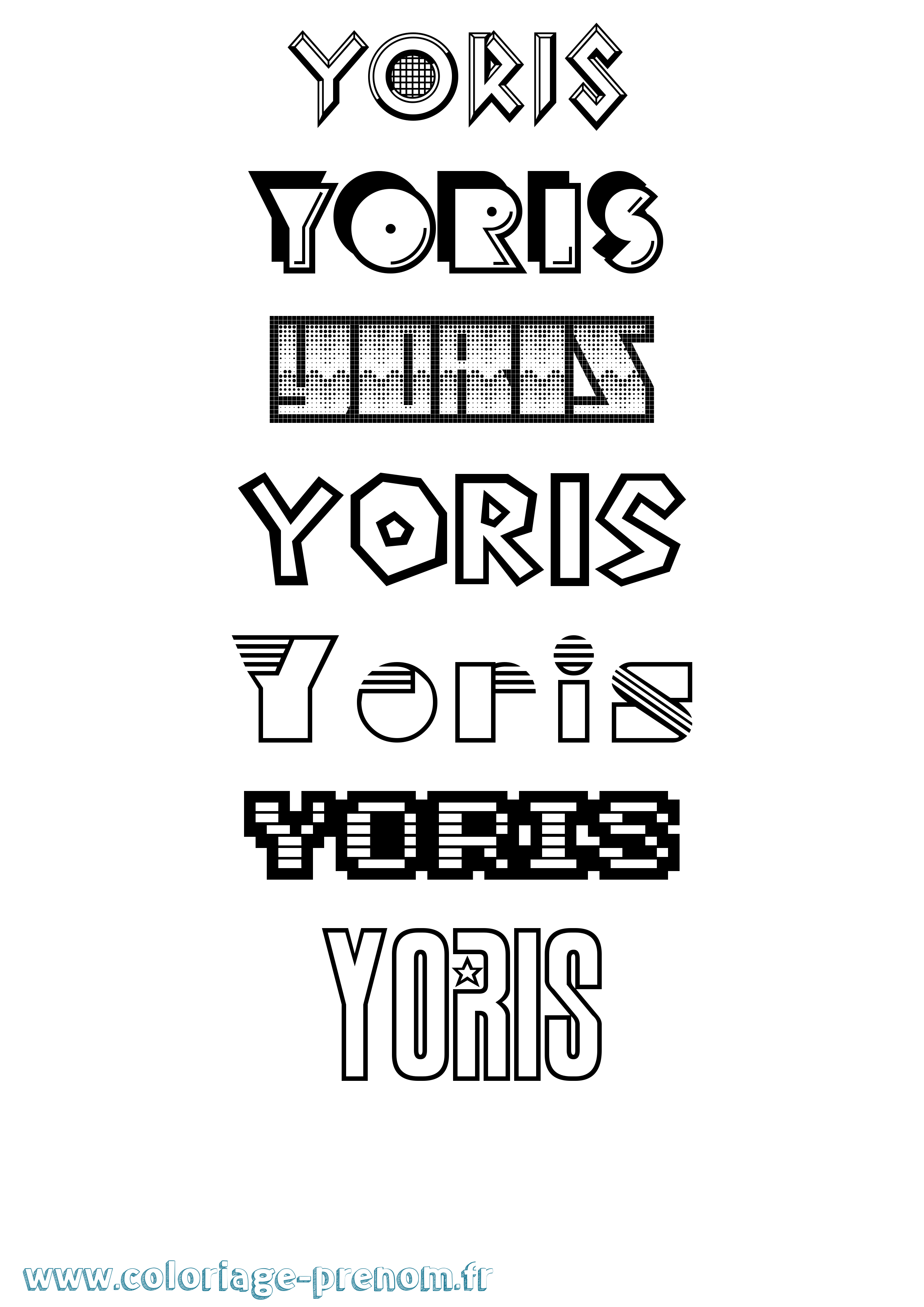 Coloriage Yoris Jeux Vidéos Coloriage prénom Yoris Jeux Vidéos