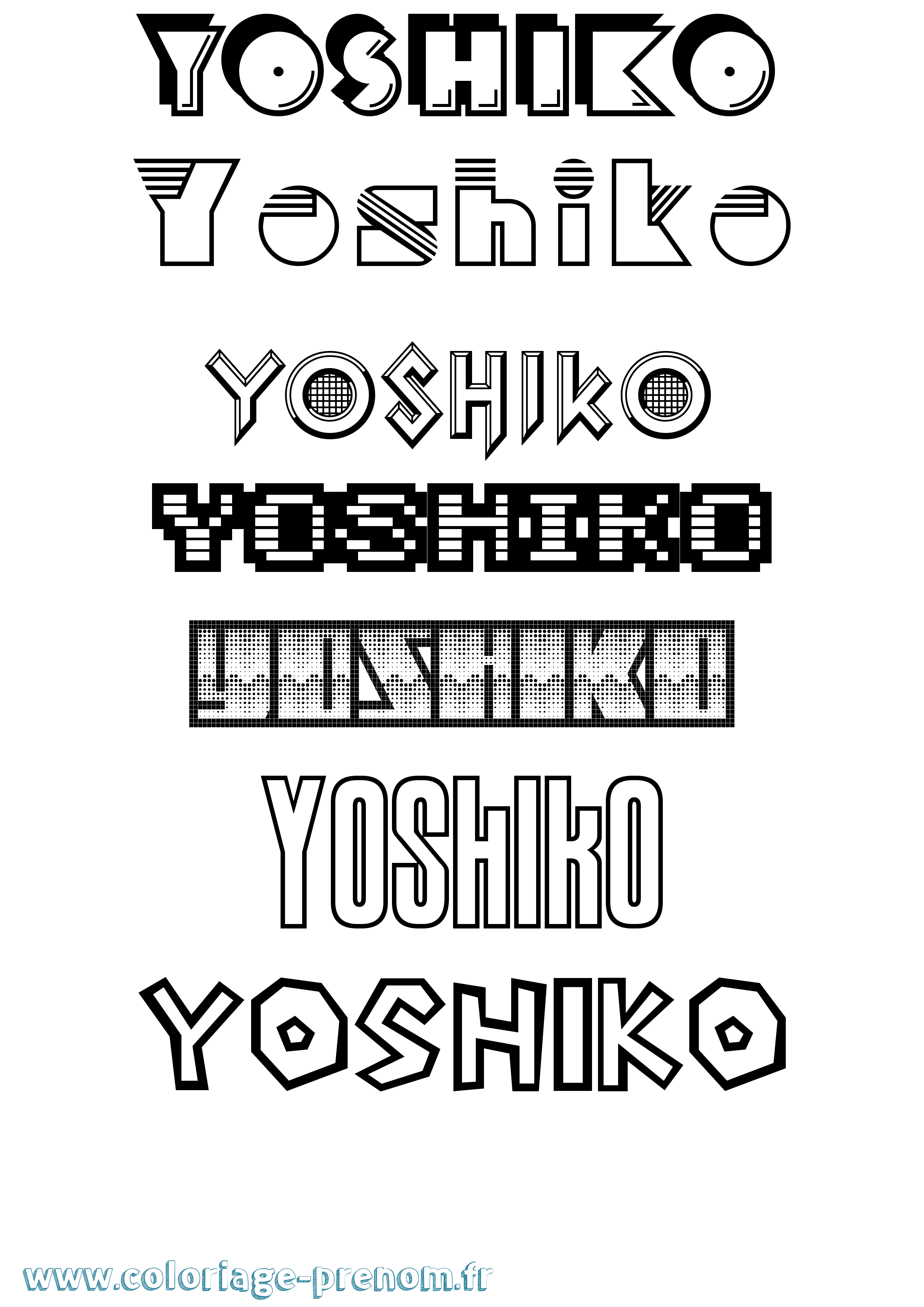 Coloriage Yoshiko Jeux Vidéos Coloriage prénom Yoshiko Jeux Vidéos