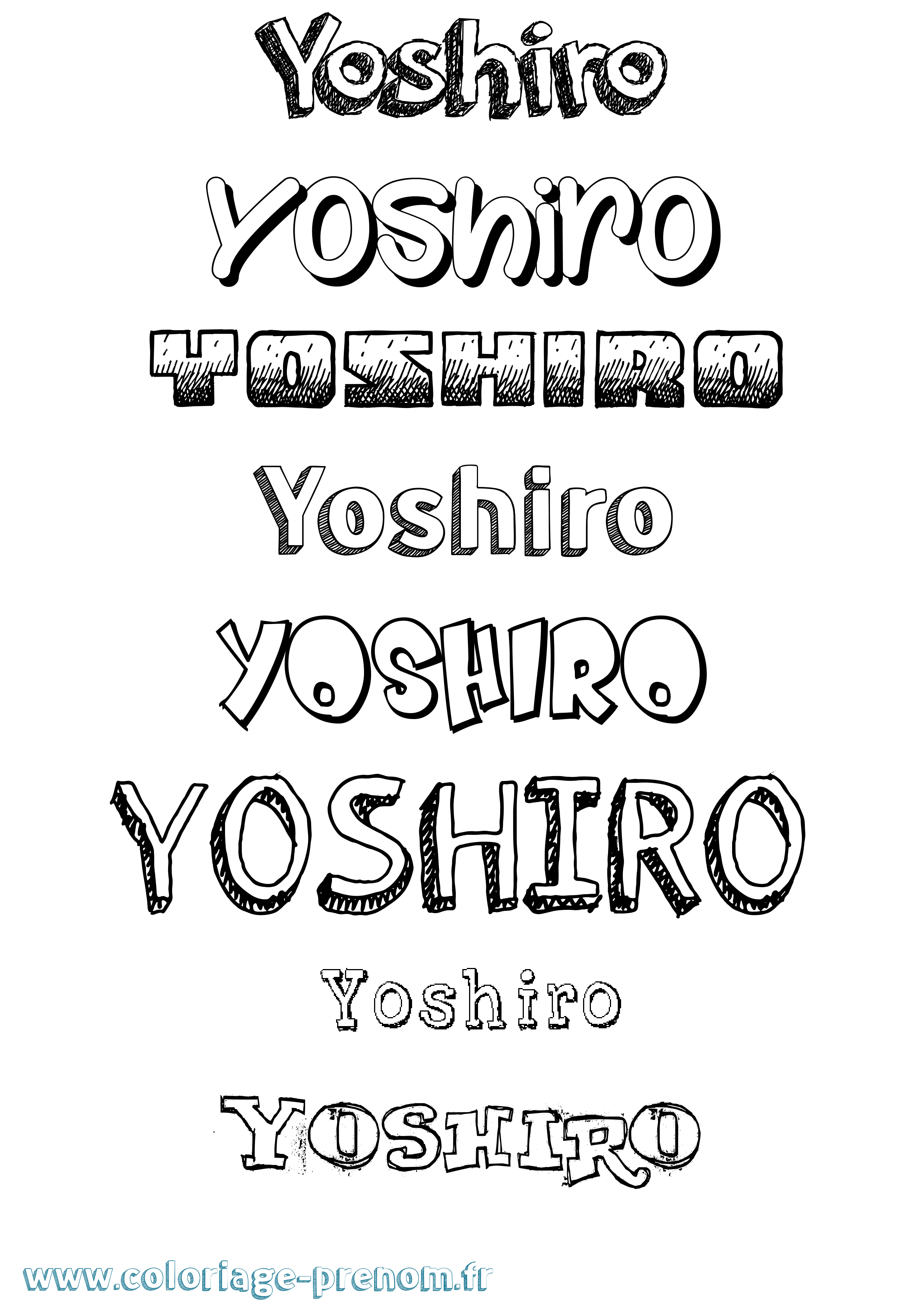 Coloriage Yoshiro Dessiné Coloriage prénom Yoshiro Dessiné