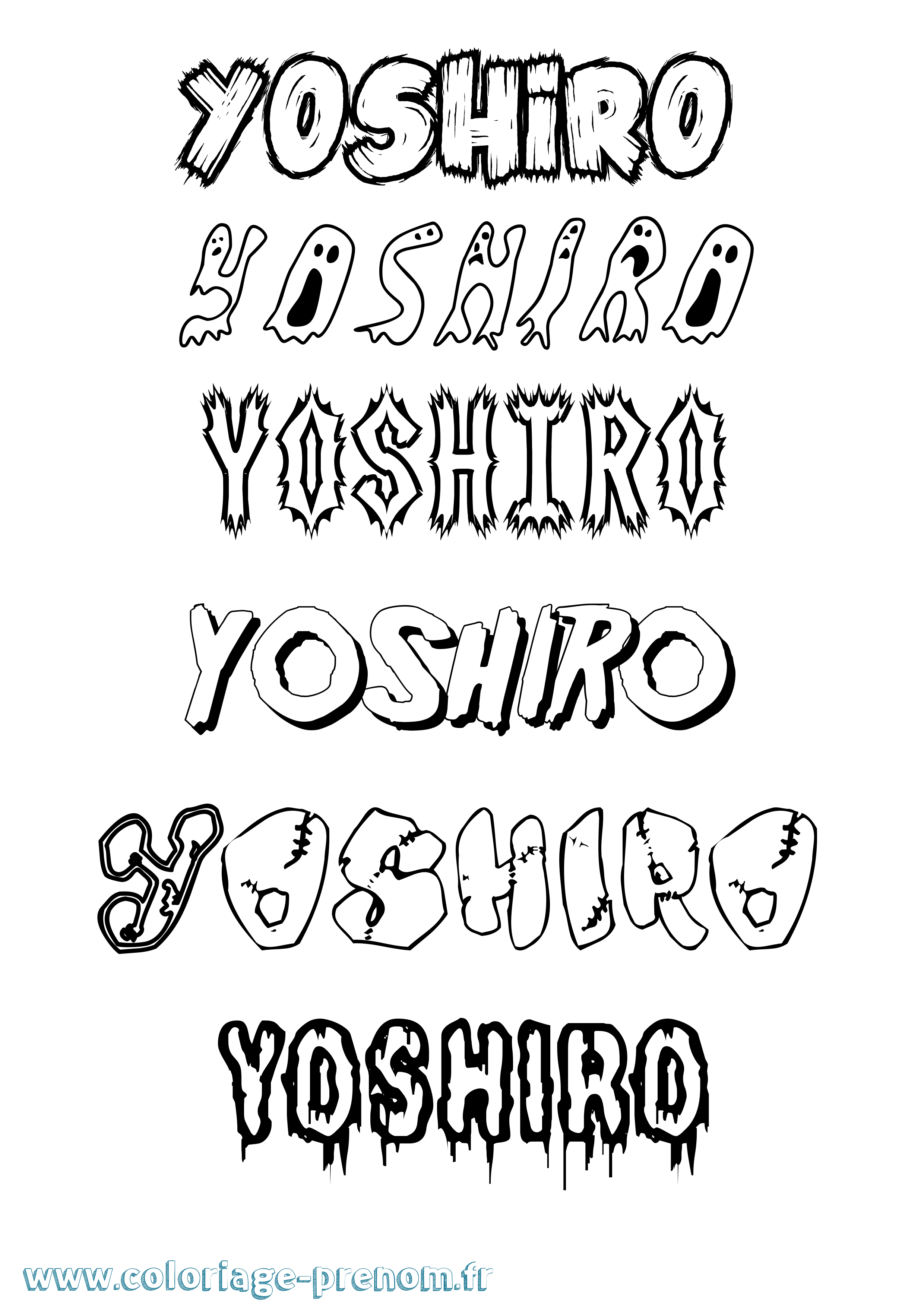 Coloriage Yoshiro Frisson Coloriage prénom Yoshiro Frisson