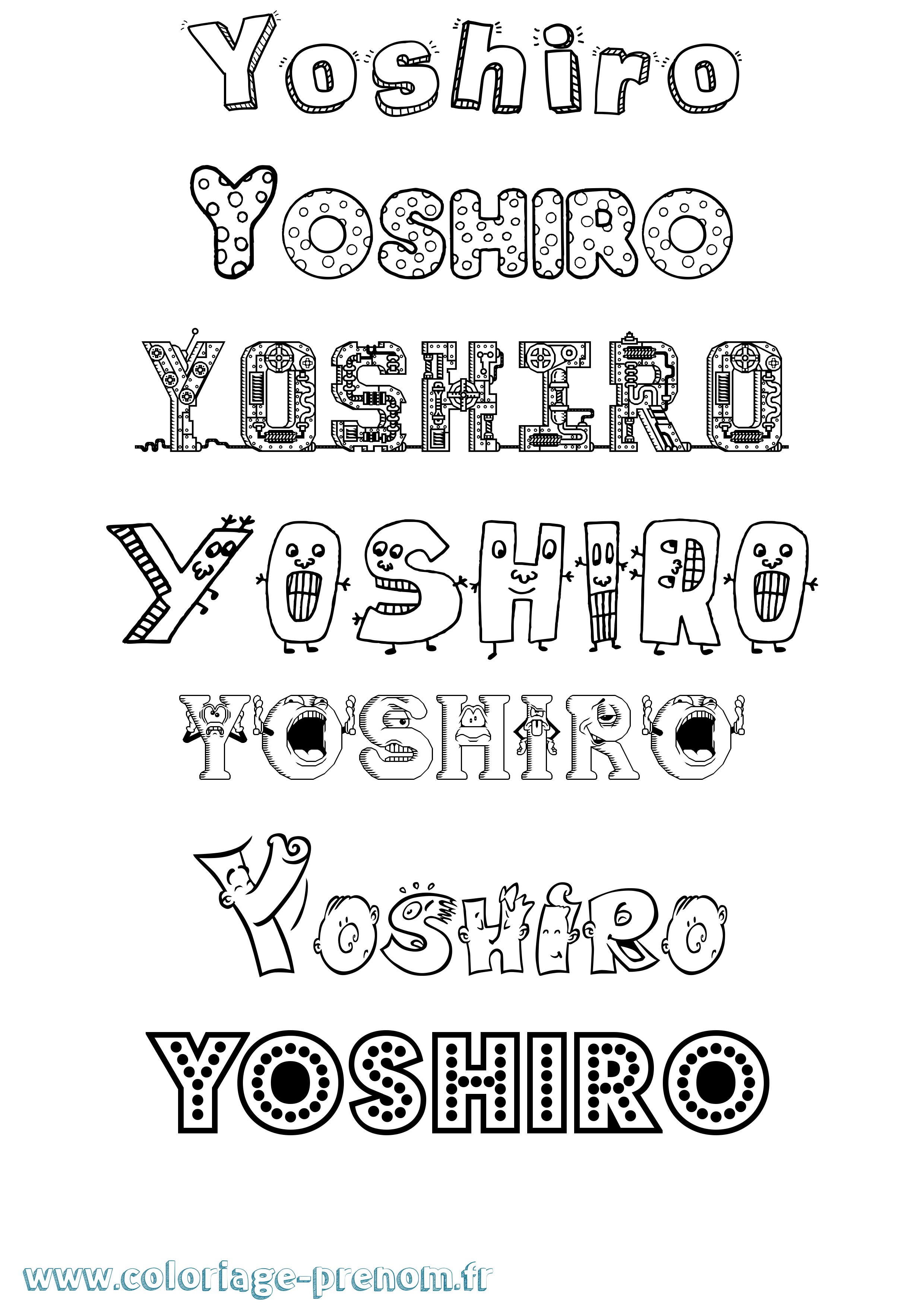 Coloriage Yoshiro Fun Coloriage prénom Yoshiro Fun