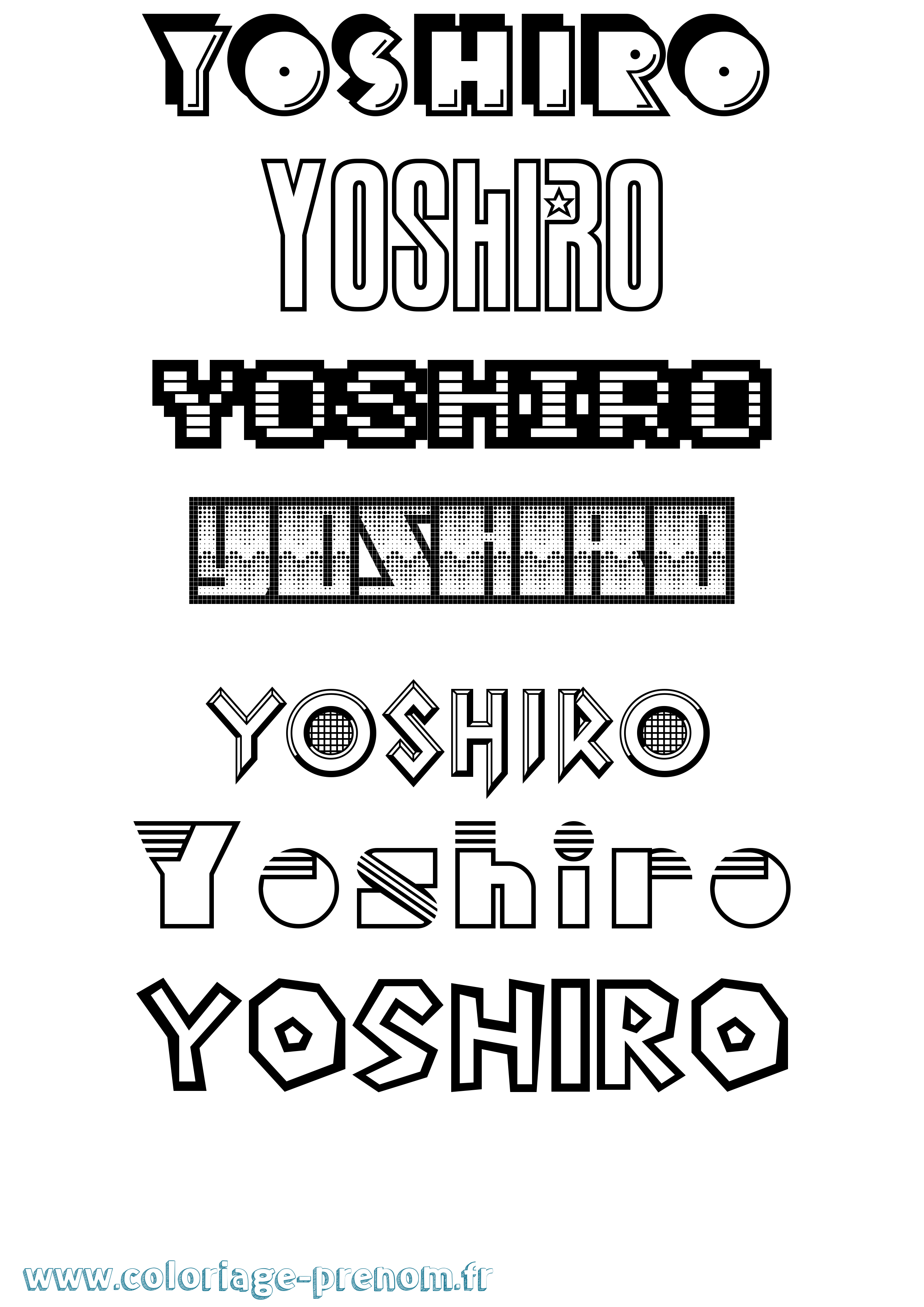 Coloriage Yoshiro Jeux Vidéos Coloriage prénom Yoshiro Jeux Vidéos