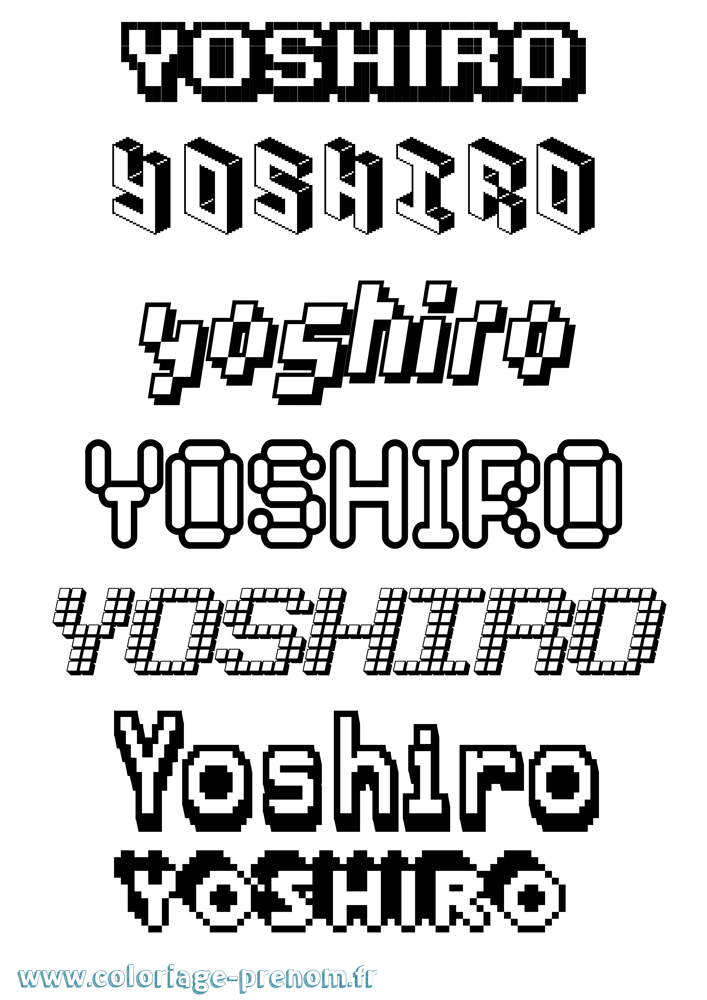 Coloriage Yoshiro Pixel Coloriage prénom Yoshiro Pixel