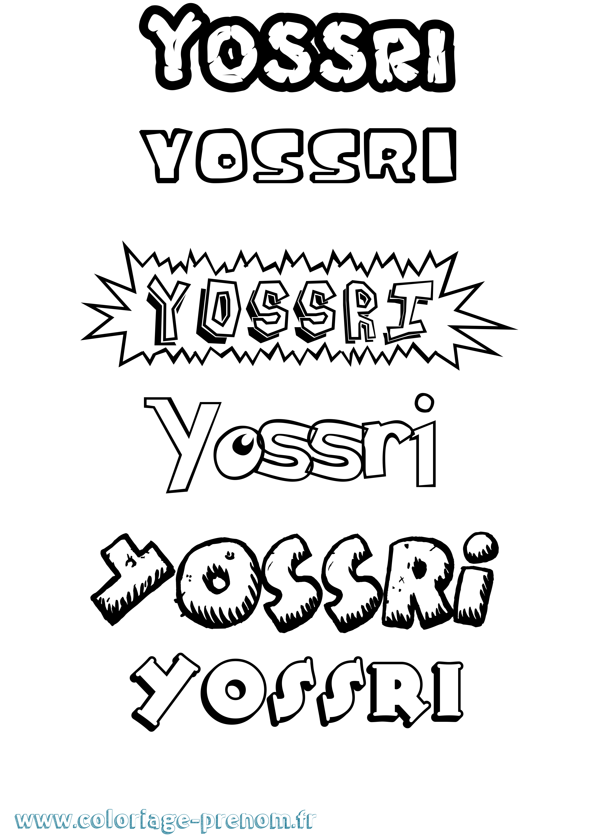 Coloriage Yossri Dessin Animé Coloriage prénom Yossri Dessin Animé